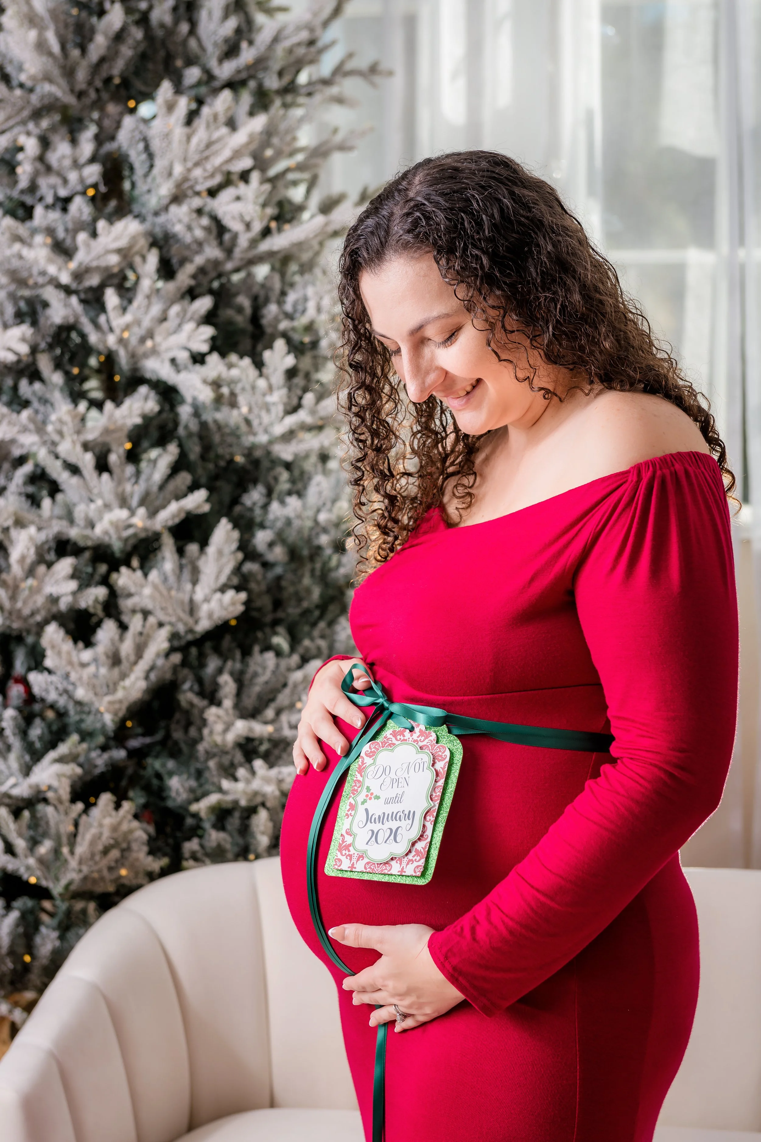 Christmas maternity portrait at The Banyan Estate in Malabar, Florida