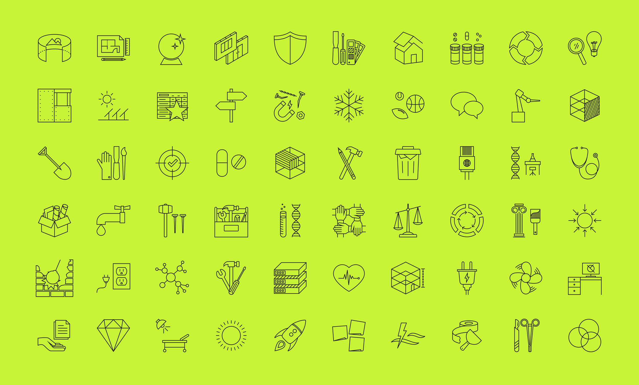 A selection of industry, benefits and cultural icons in use at DPR.