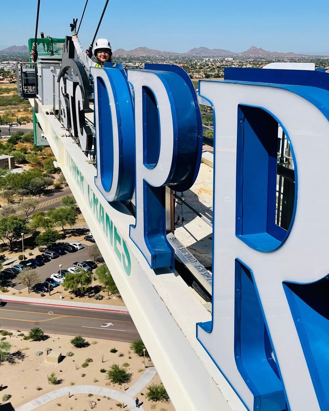 DPR logo on a crane sign