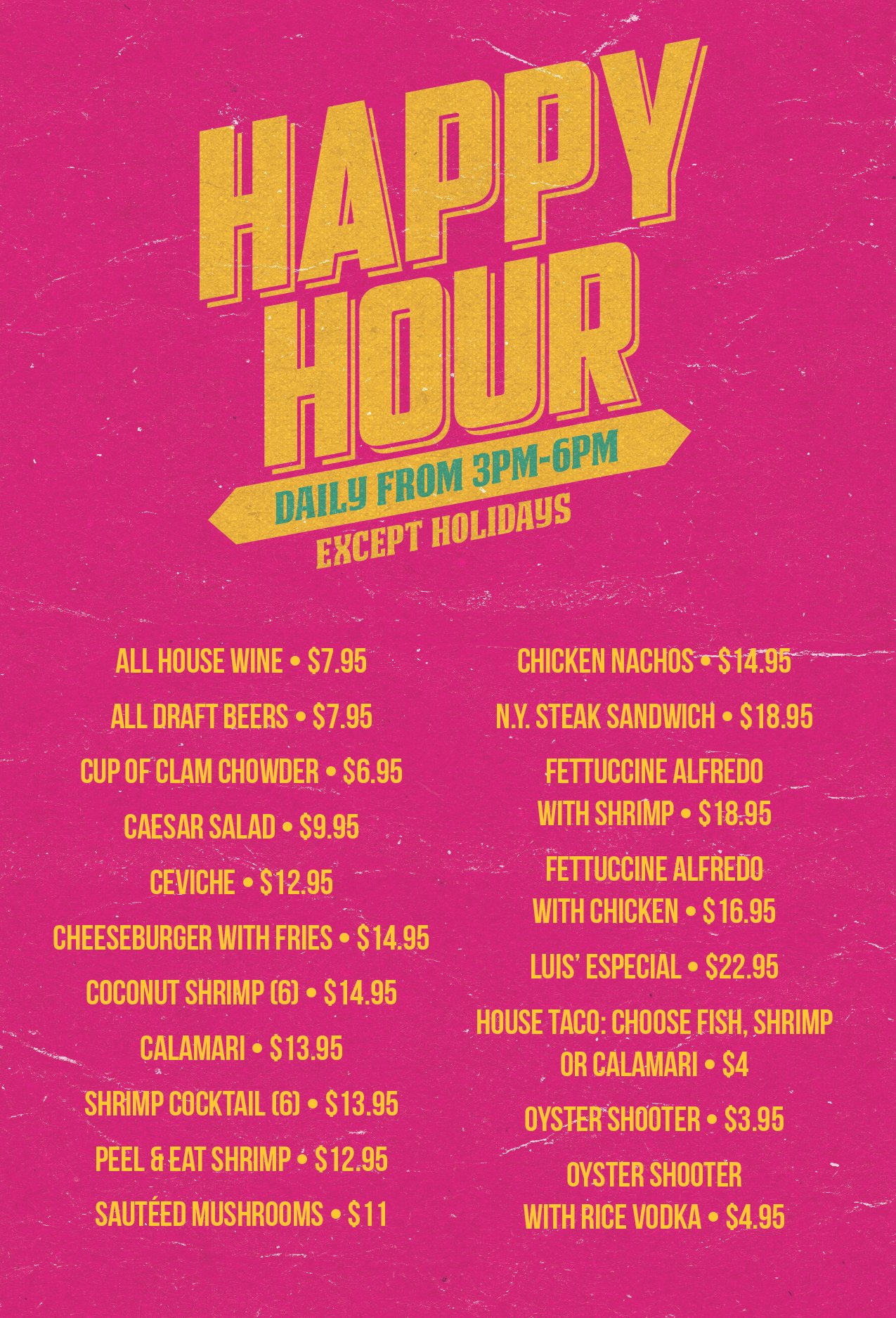 specials — LightHouse Oyster Bar & Grill