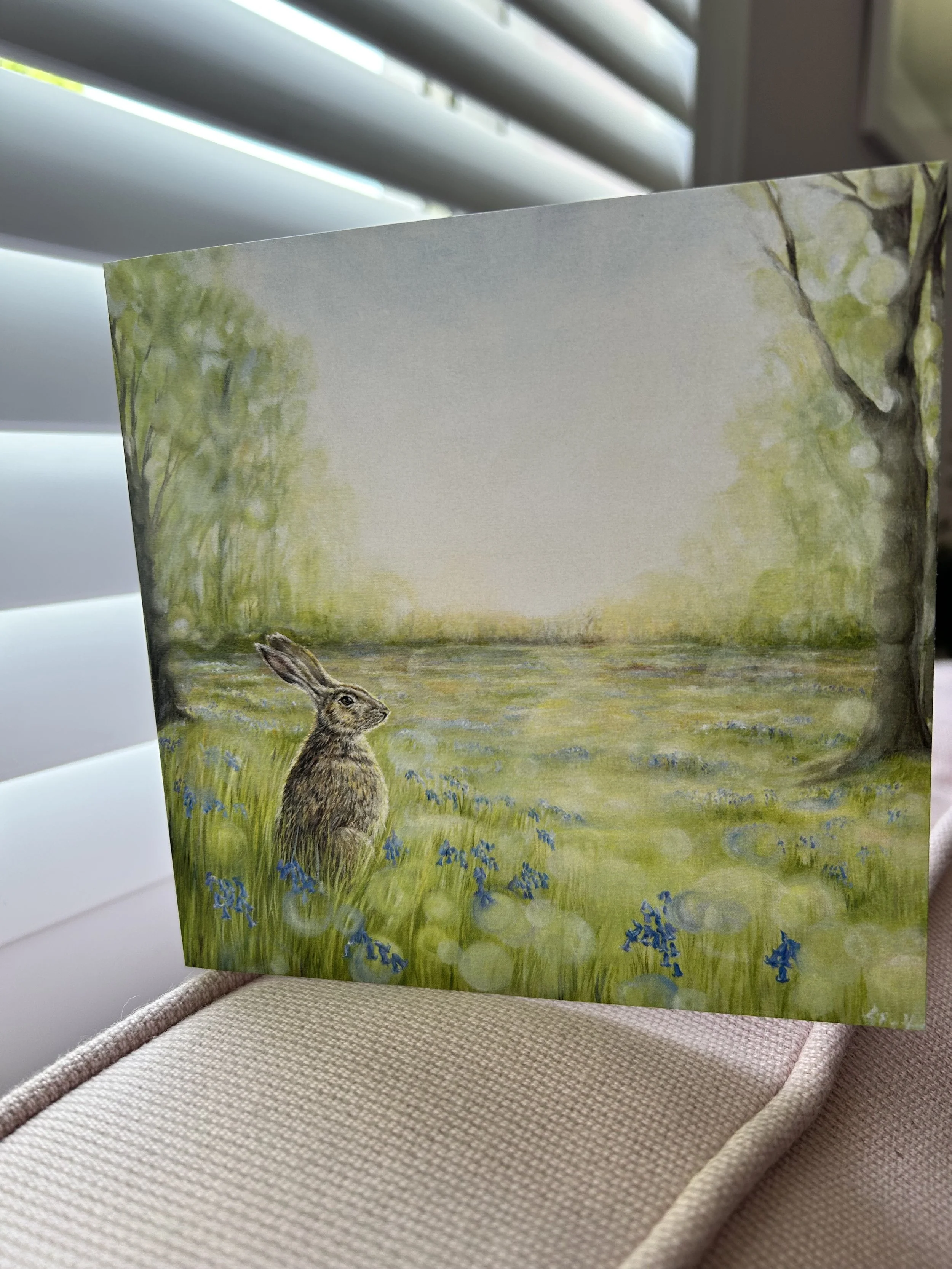 Greeting Cards Hare in the Bluebells
