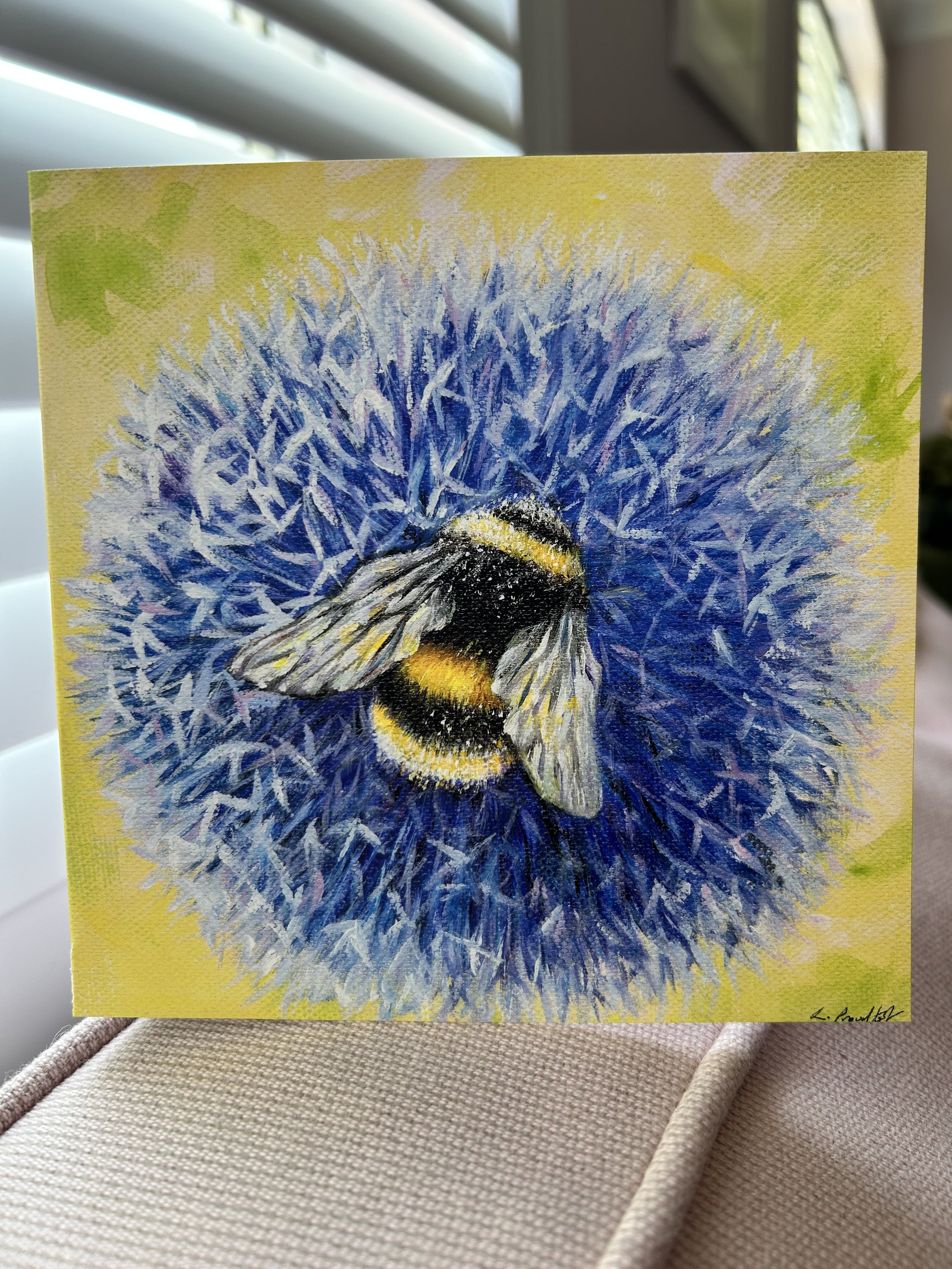 Greeting card Electric Blue Bumblebee pack 0f 3