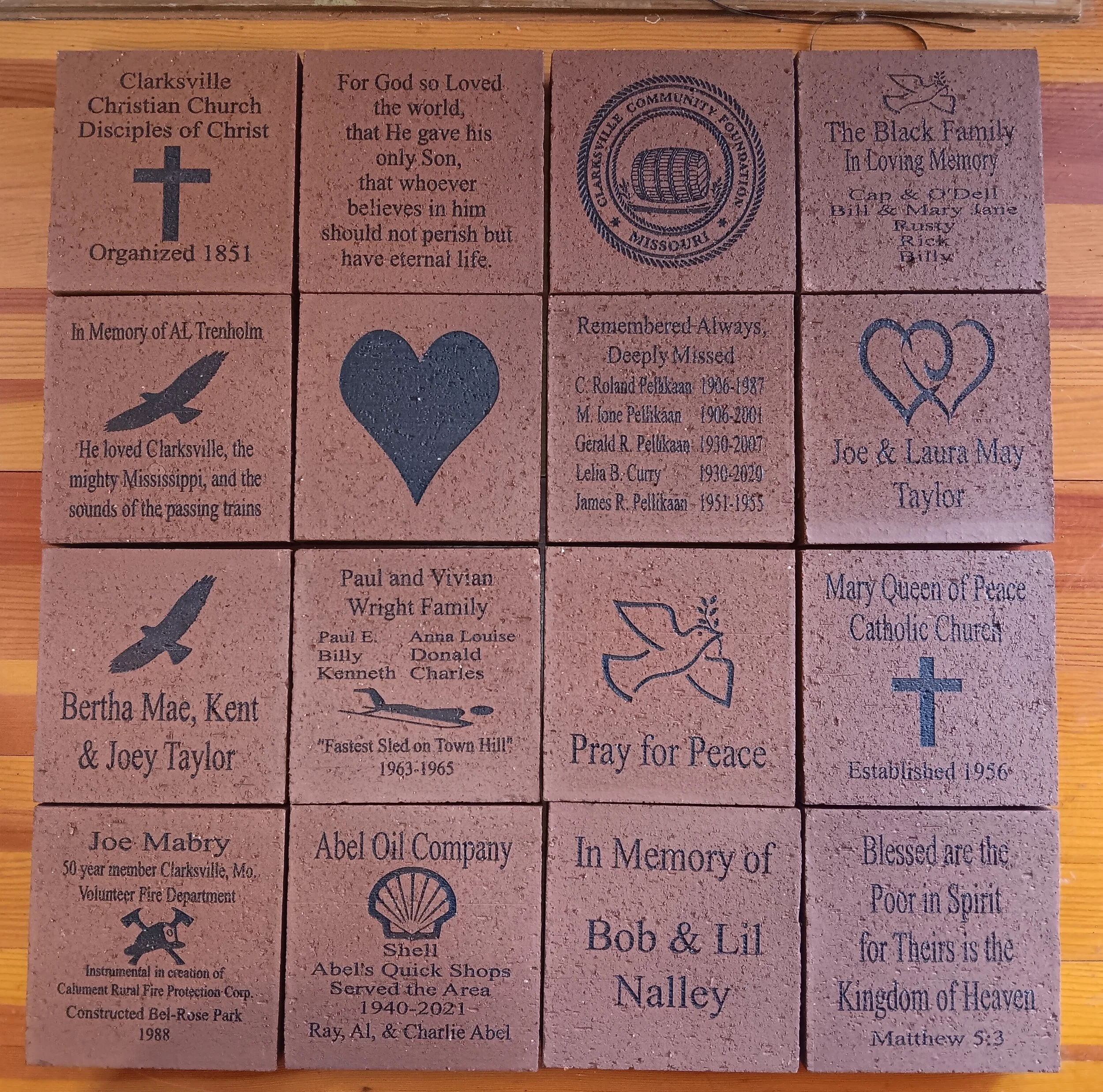 Memorial Bricks Engraved