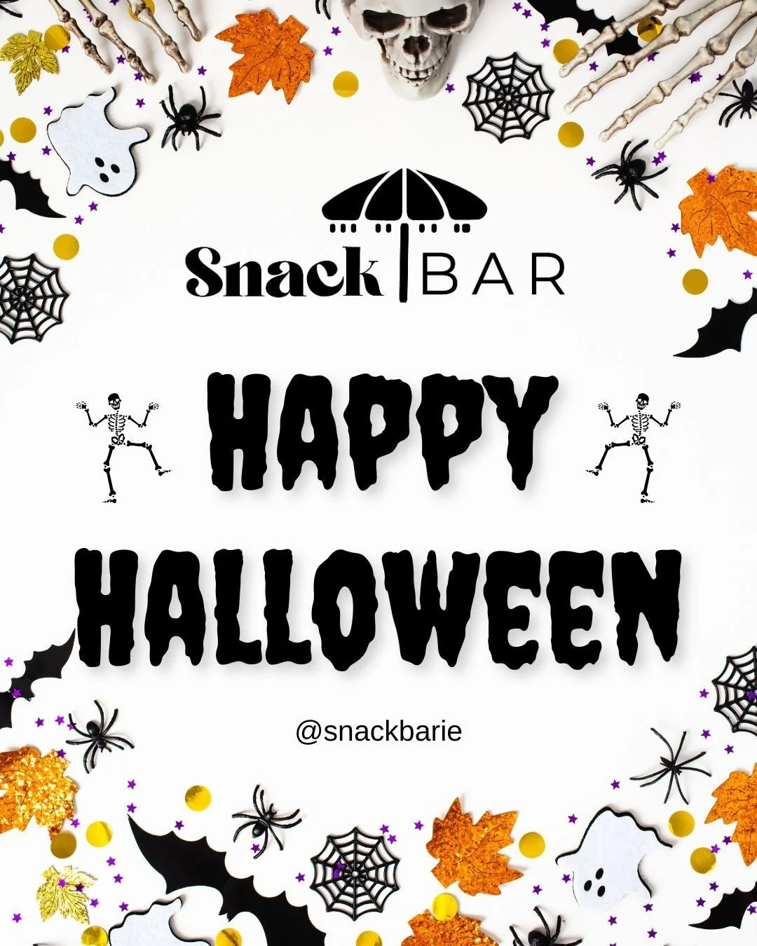 Happy Halloween from SnackBarie! 🕸️🍬
May your day be filled with smiles, sugar, and all the sweet memories 💛

#SnackBarIE #SnackBarie #HalloweenFun #SoCalCatering #PartyVibes #SpookySnacks