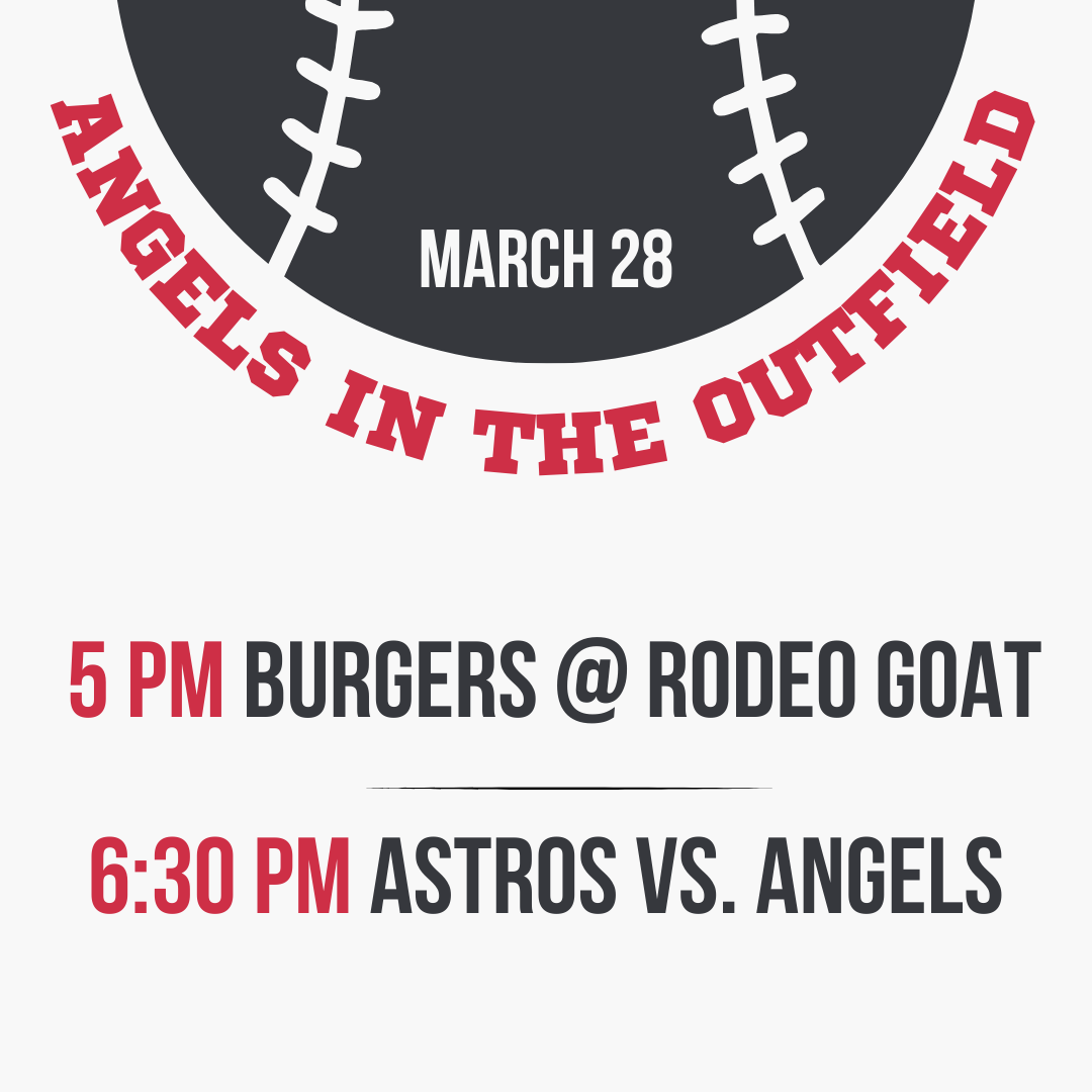 Restore Houston men’s night with burgers at Rodeo Goat and Astros vs Angels game at Daikin Park in Houston.