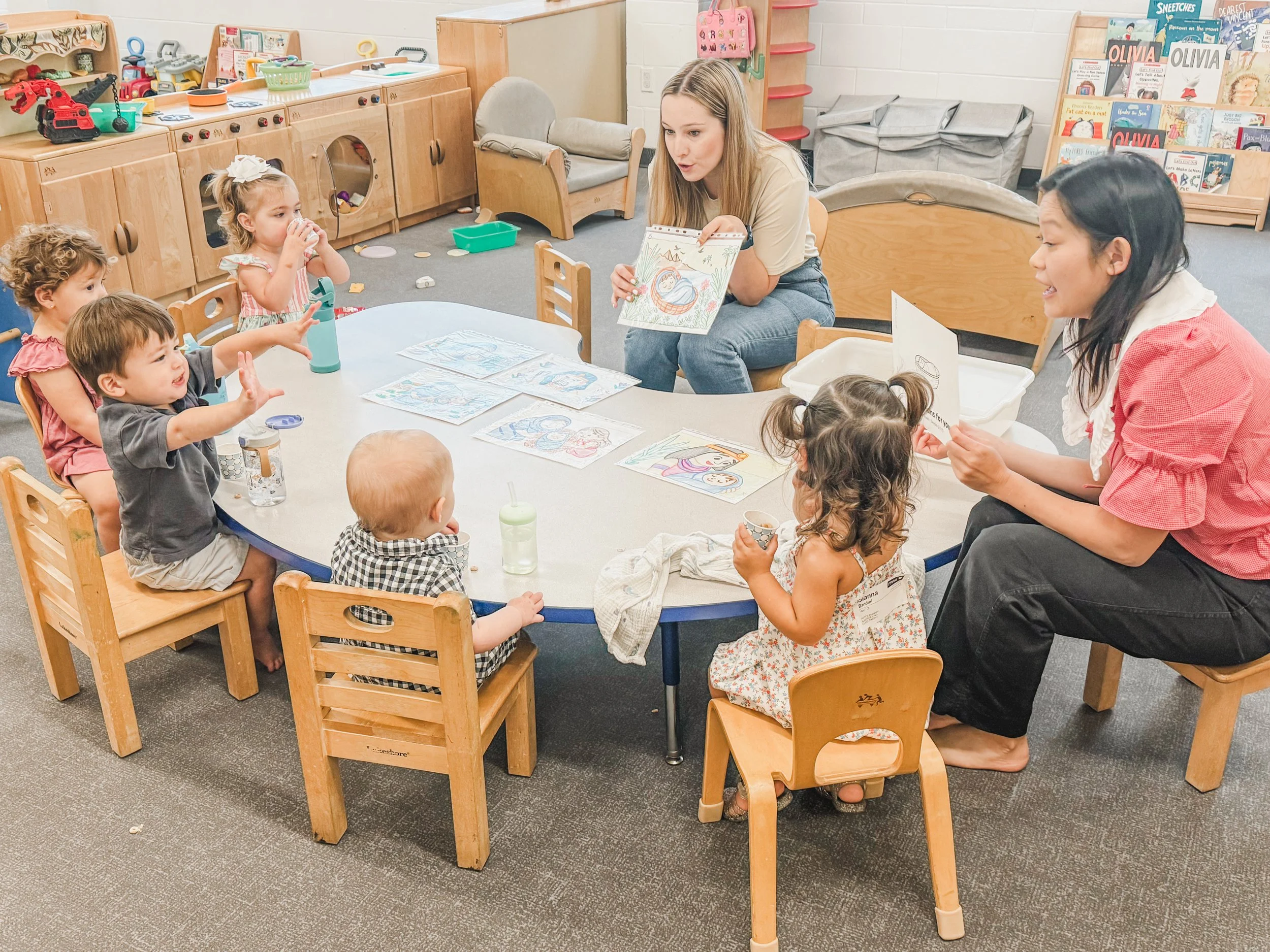 Teacher leading a Bible lesson in a Restore Kids classroom at Restore Houston Church