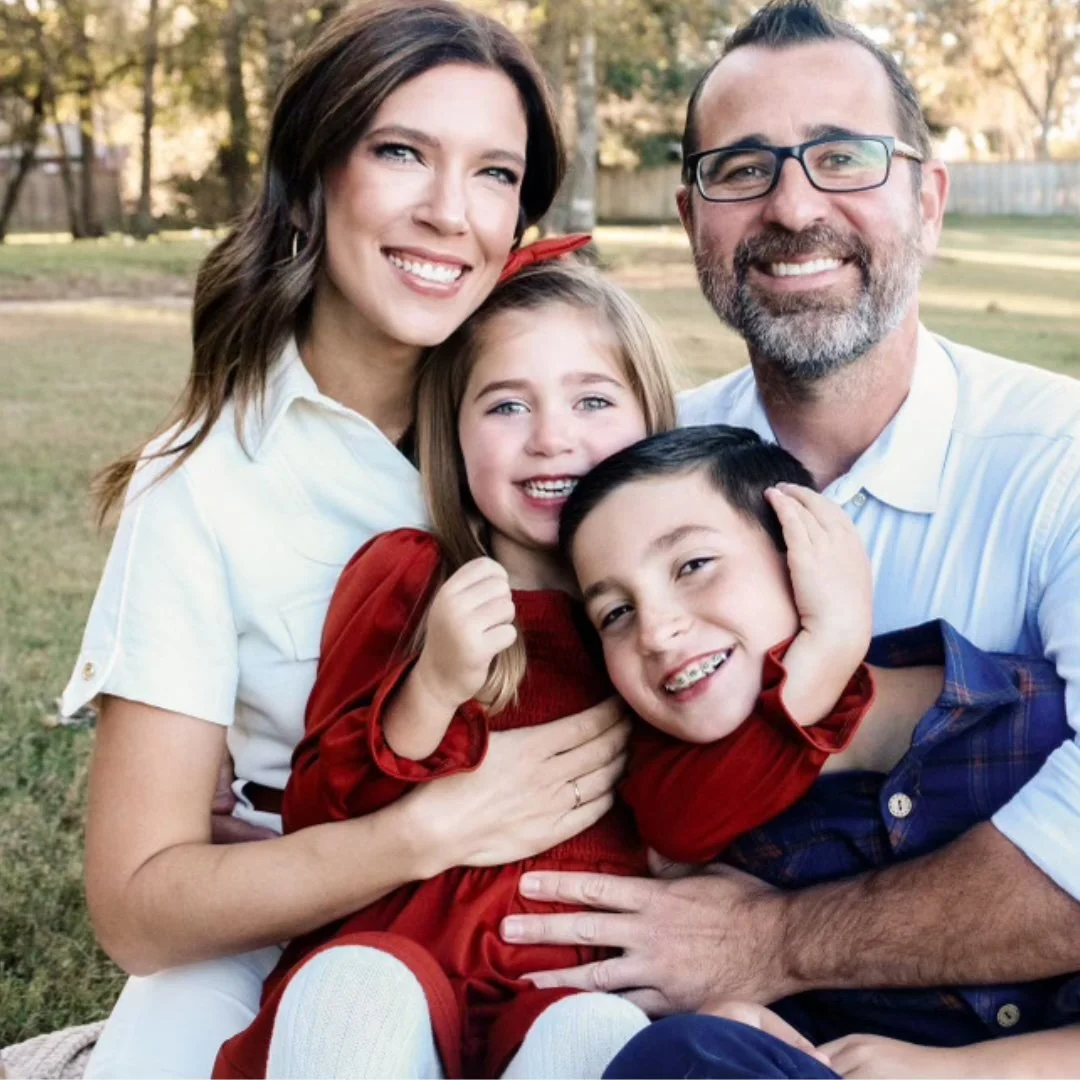 Lindsey and Steven Leeper with their family, leaders of a Restore Houston Church meal group in Meyerland and Sugar Land