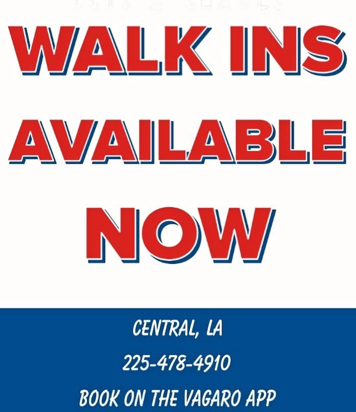 Walk in Wednesday! While time is available. Prebook to guarantee a spot! 478-4910