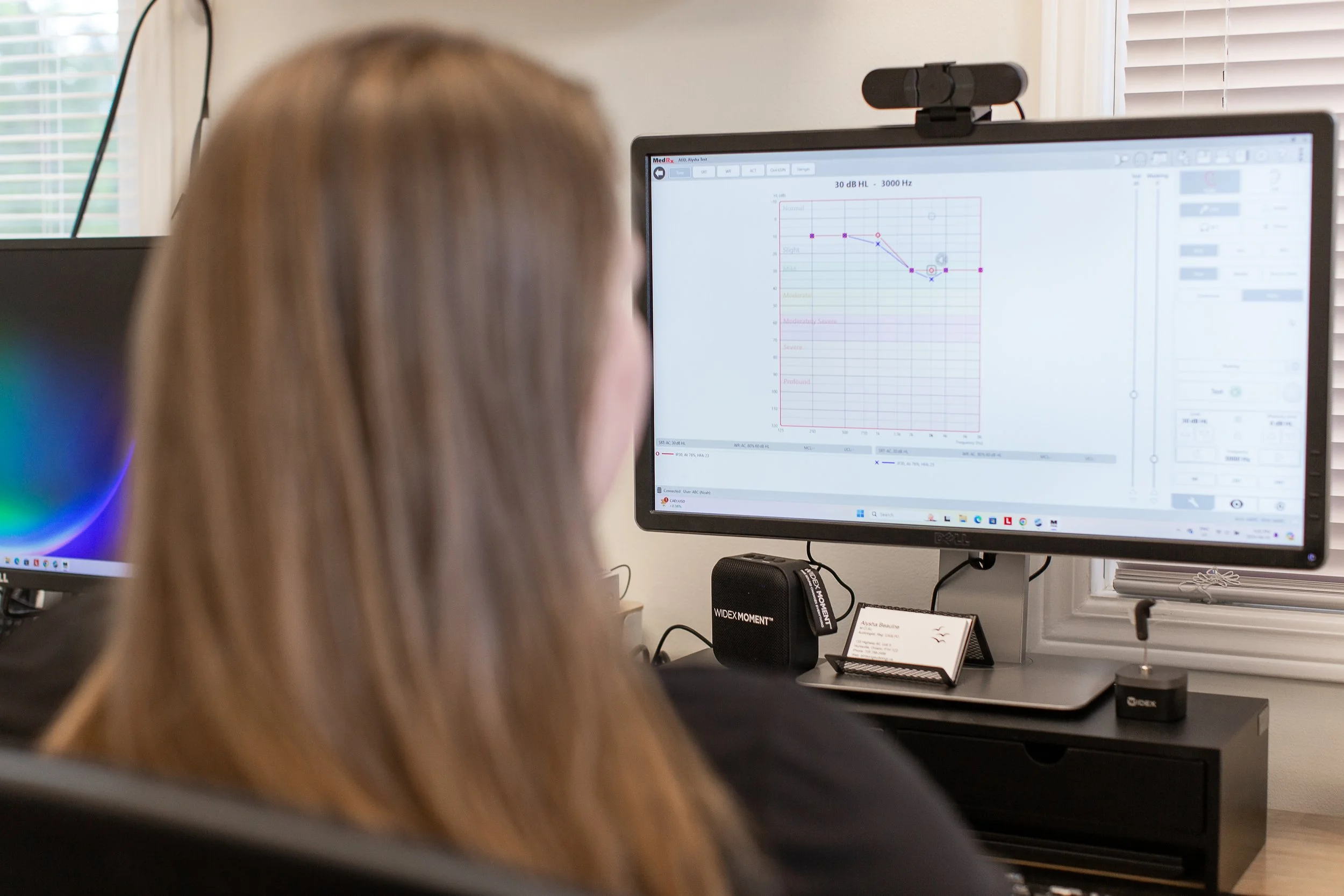 hearing testing from an audiologist