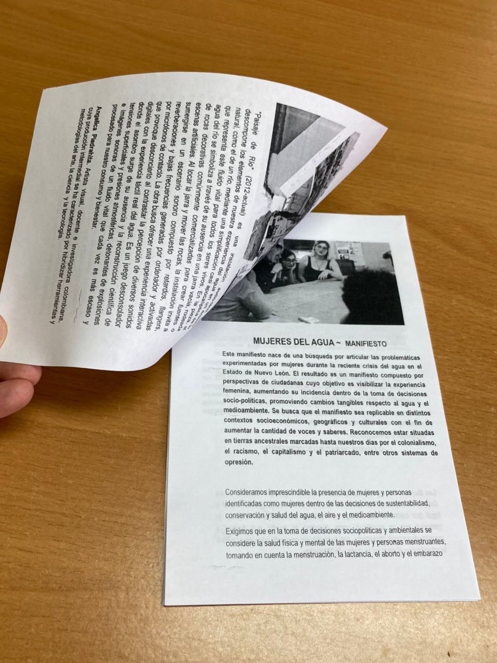 Mujeres del Agua Manifesto included in Picnic, a public gathering, discussion, and exhibit, 2024, Monterrey Mexico