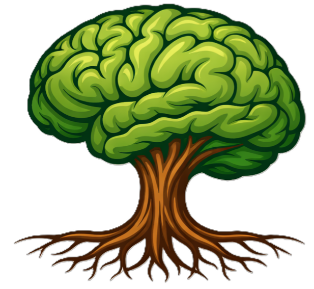 Illustration of a tree with a brain-shaped green foliage and a brown trunk with roots.
Christian mentoring, mental health, anxiety management, identity restoration