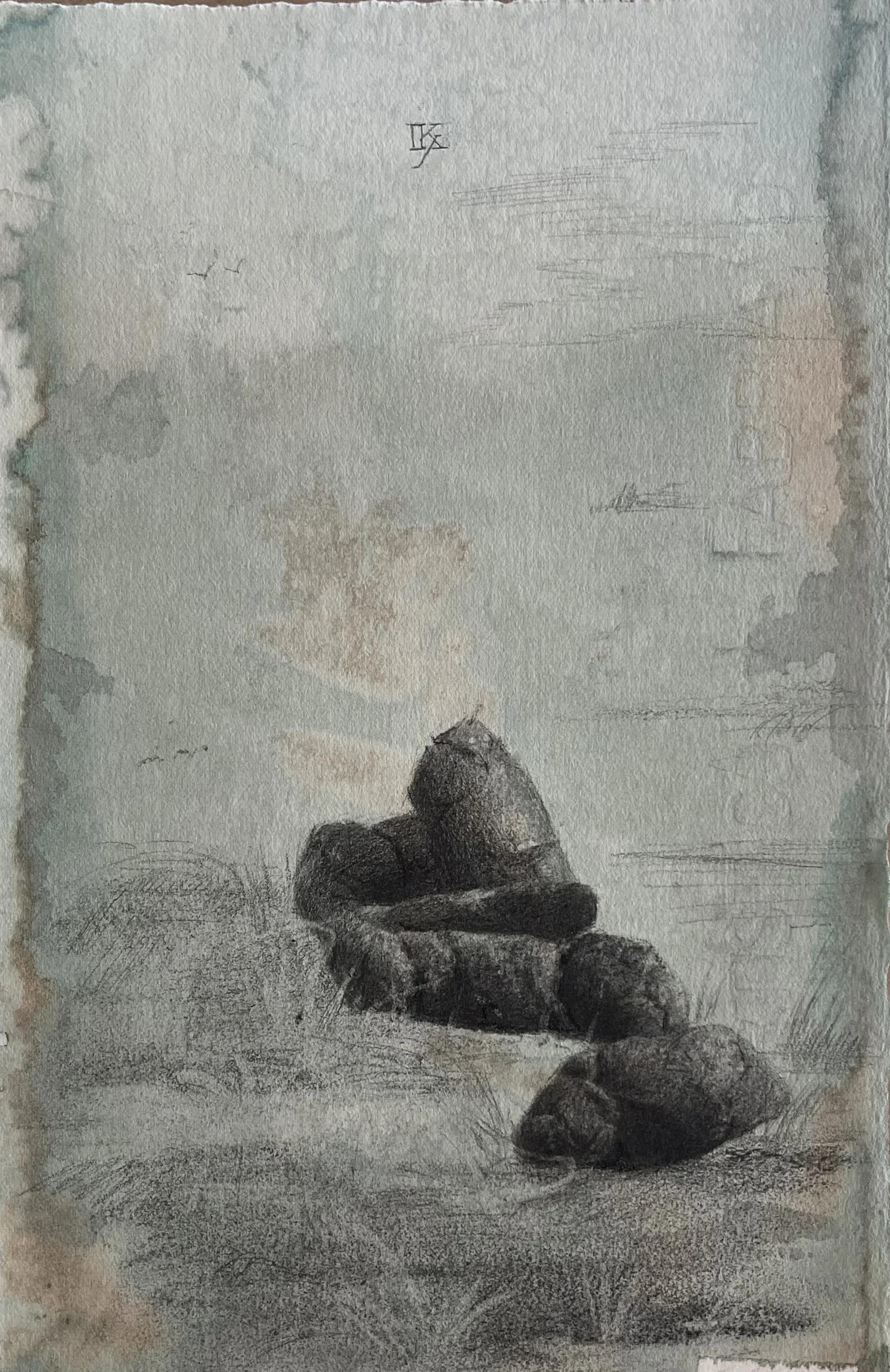 Dog Shit Study • Charcoal on Toned Paper