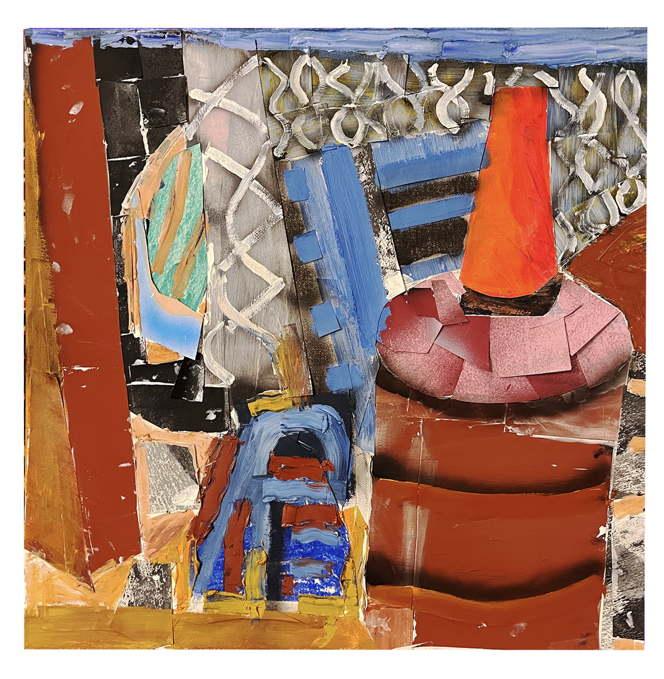 Toys never to be touched again,
Paper and oil on canvas
(45cm - 45cm)