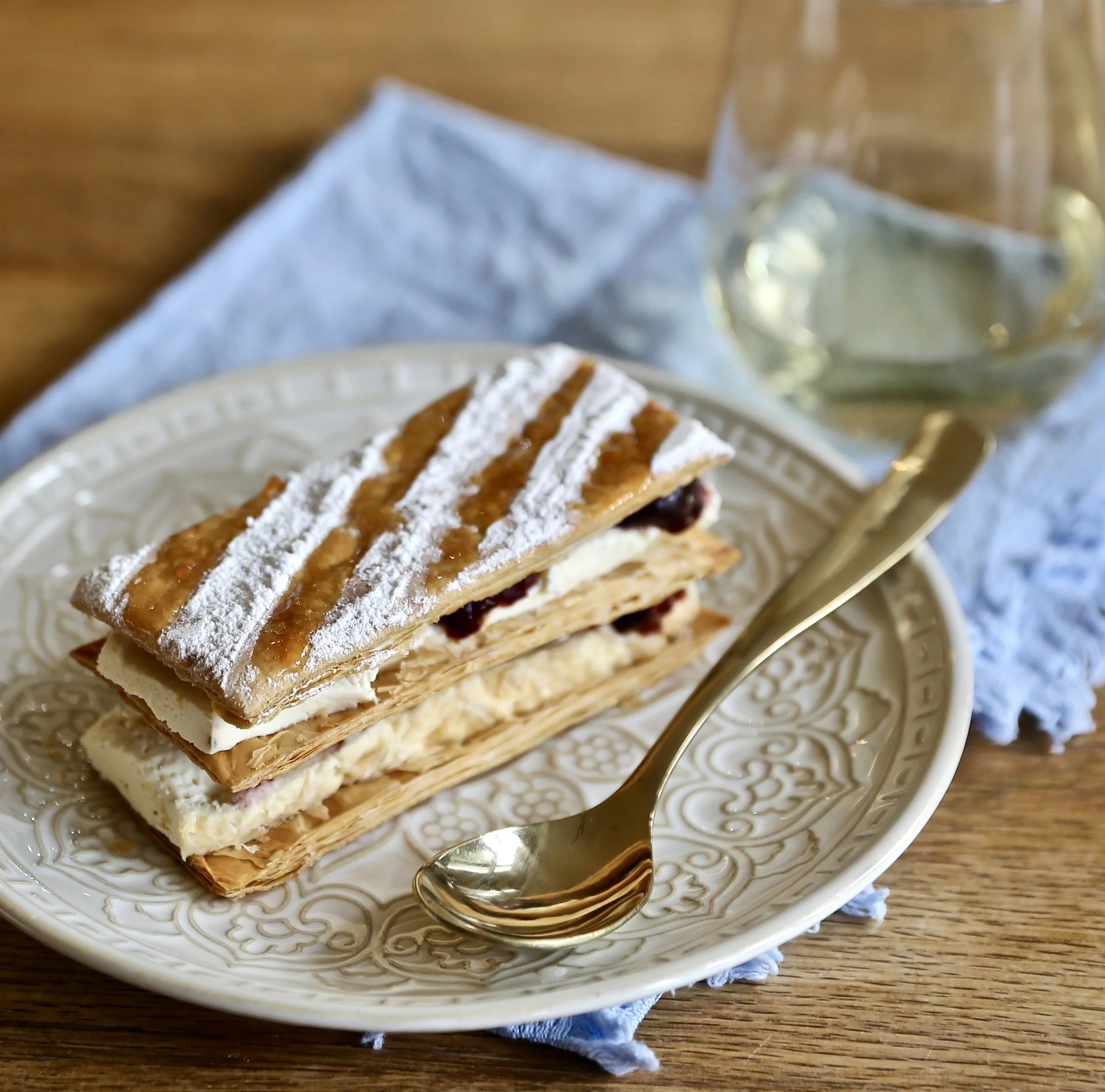 Cherry and Cream Mille-Feuille