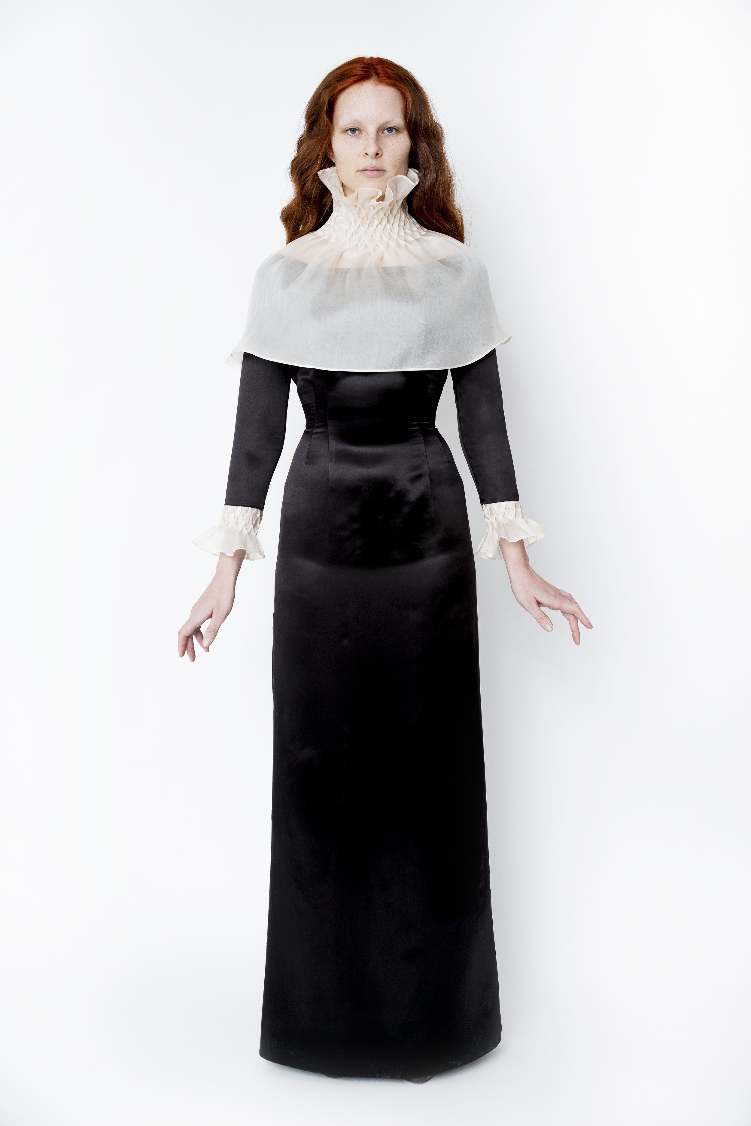 Saint-Luc Caped Evening Gown