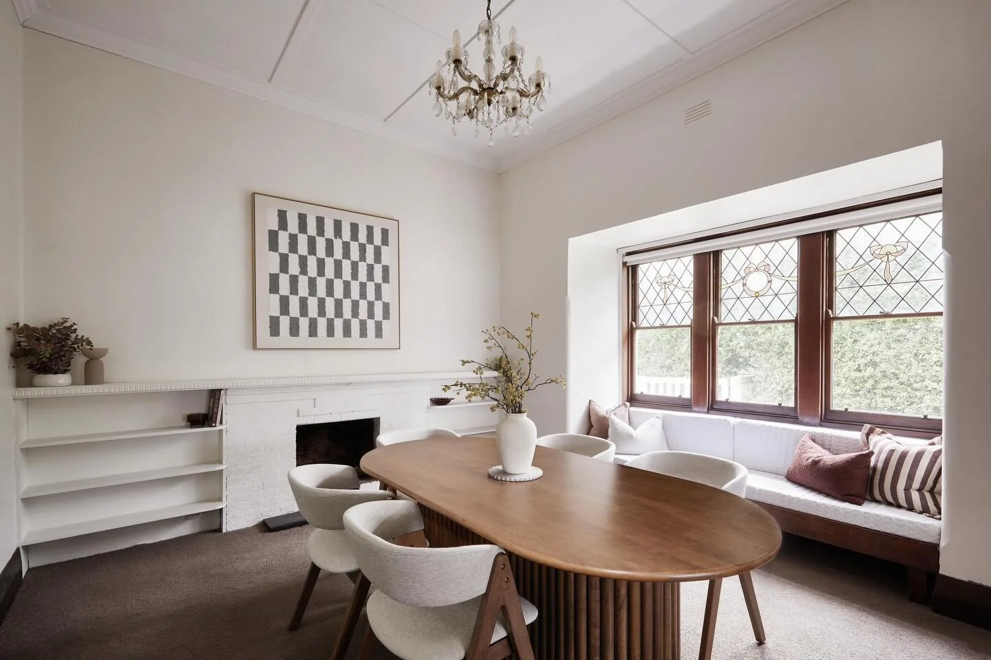 Period features being celebrated, not ignored 💎 

As property stylists, our job is to highlight the homes best attributes, by making clever (yet beautiful) furniture and styling selections. 

We thrive when working with all sorts of environments and