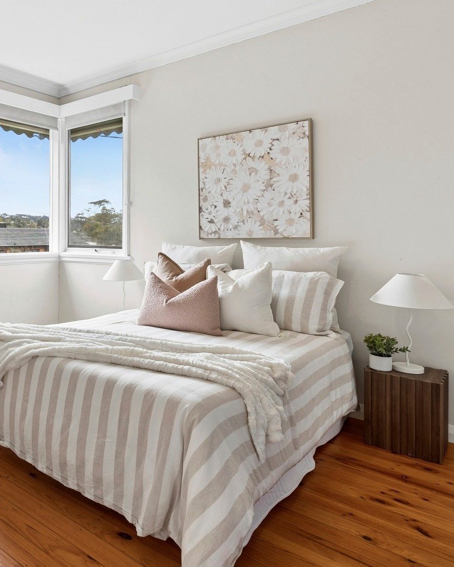 Thoughtful styling helps showcase a property&rsquo;s full potential, creating spaces that feel warm, inviting, and easy to imagine living in. 

Through soft textures, balanced furnishings, and a cohesive colour palette, this bedroom feels calm, spaci