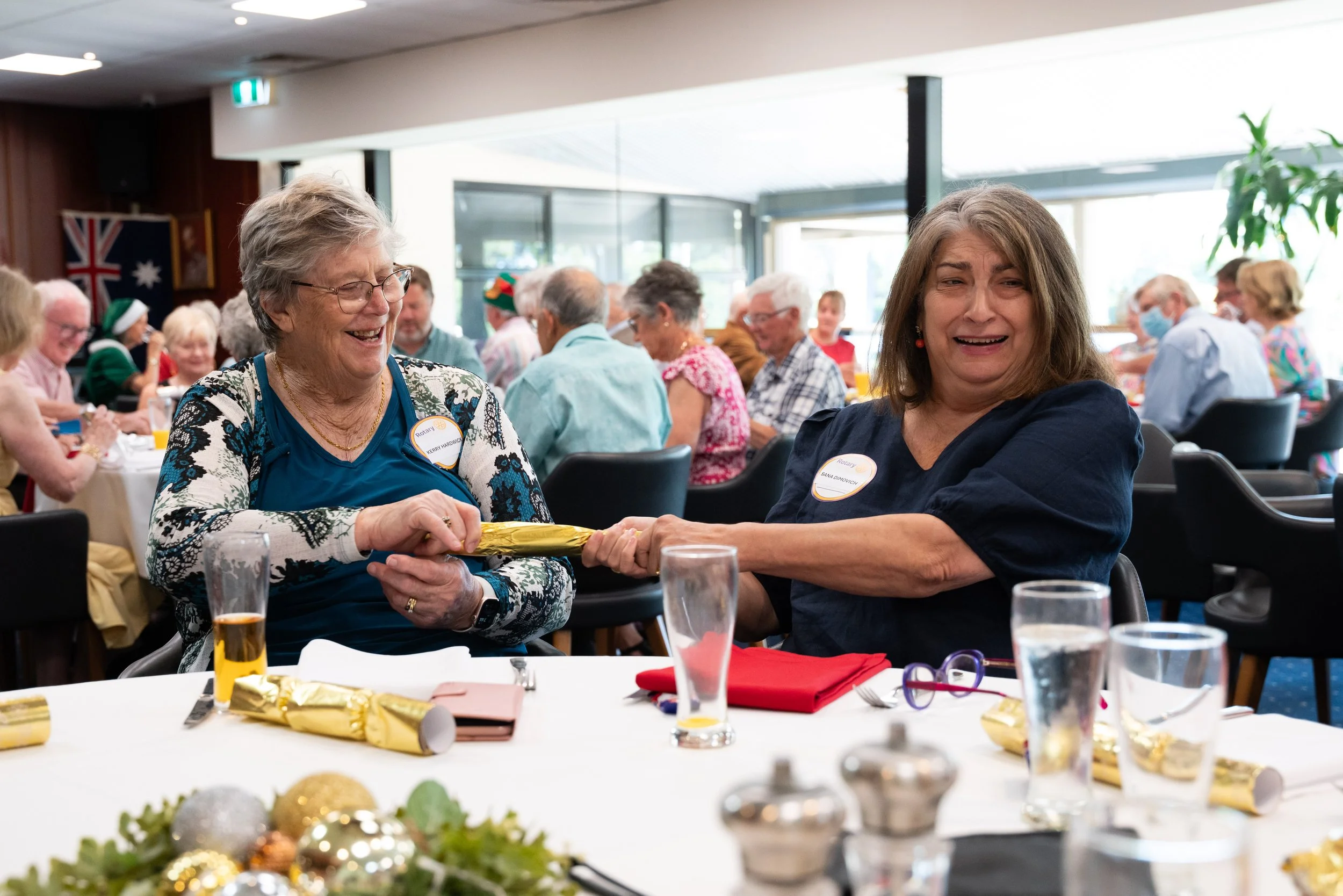 Guests Kerry Hardwick and Sana Dimovich going crackers!