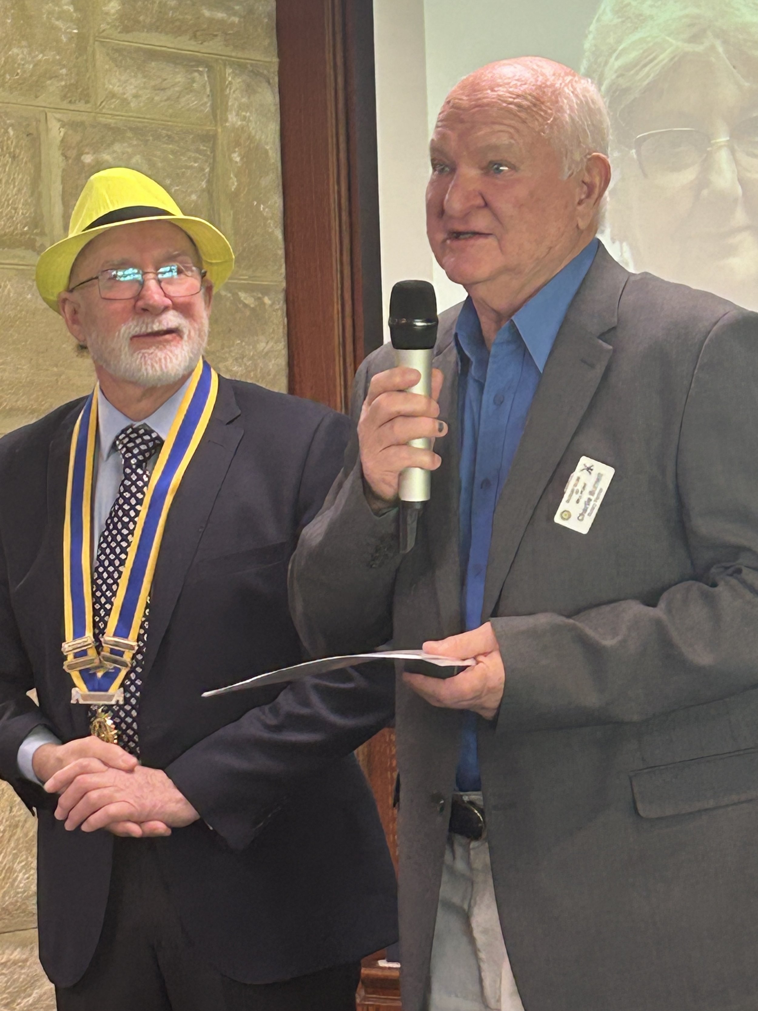 Charlie Burnett receives his PHF from President Kelly