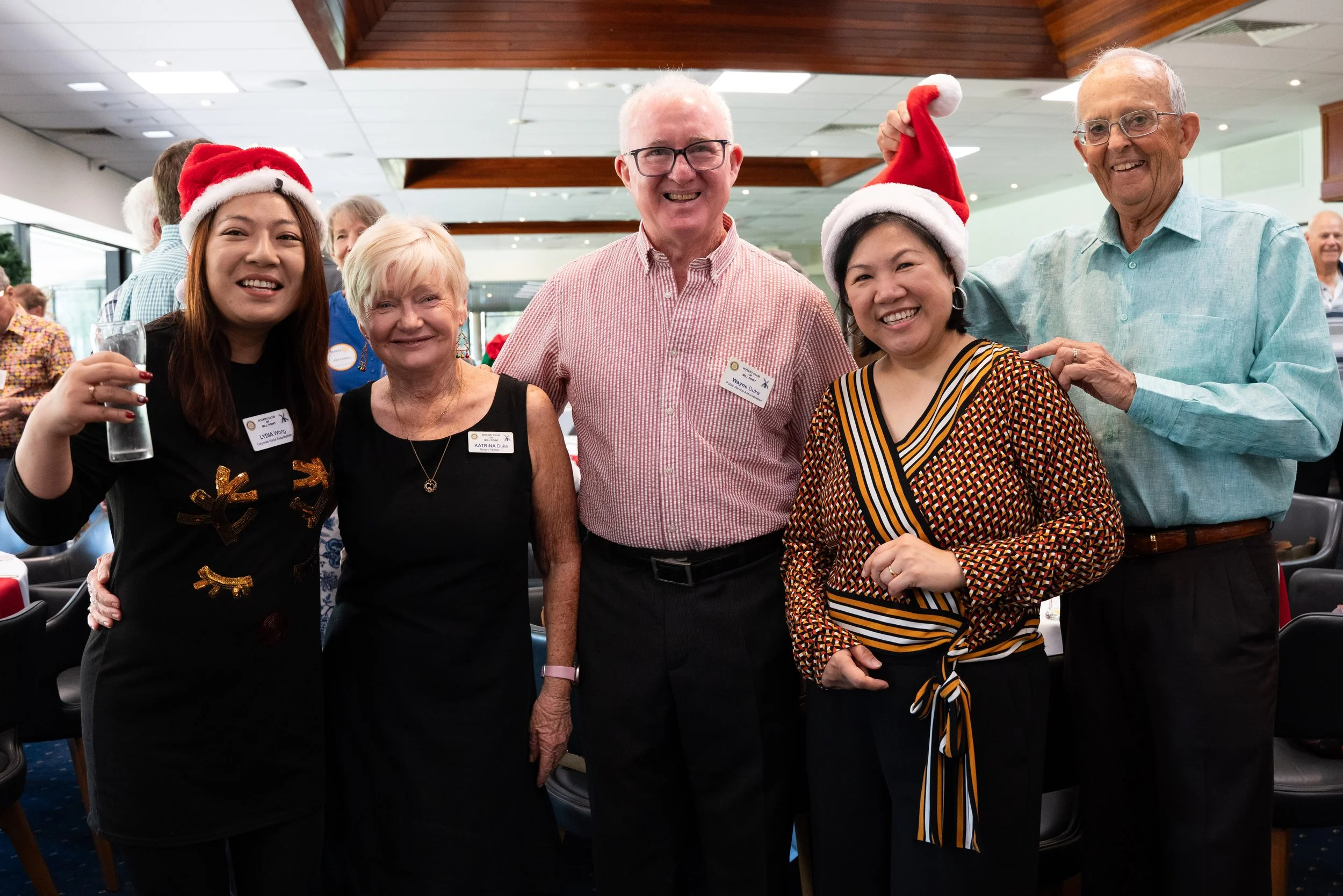 Member Lydia, with guest Katrina partner of member Wayne, and members Dianna and Geoff - celebrate in style!