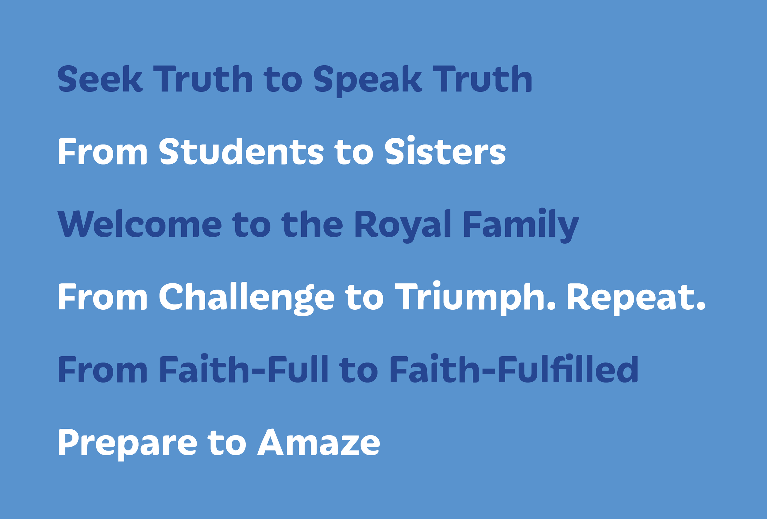 Siz brand statements for Rosary College Prep Brand.