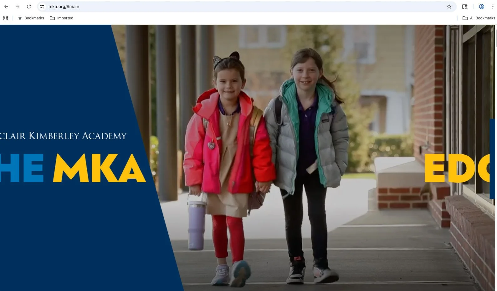 Website home page for Montclair Kimberley Academy featuring components designed by DiGiovine Design and Leapfrog Group.