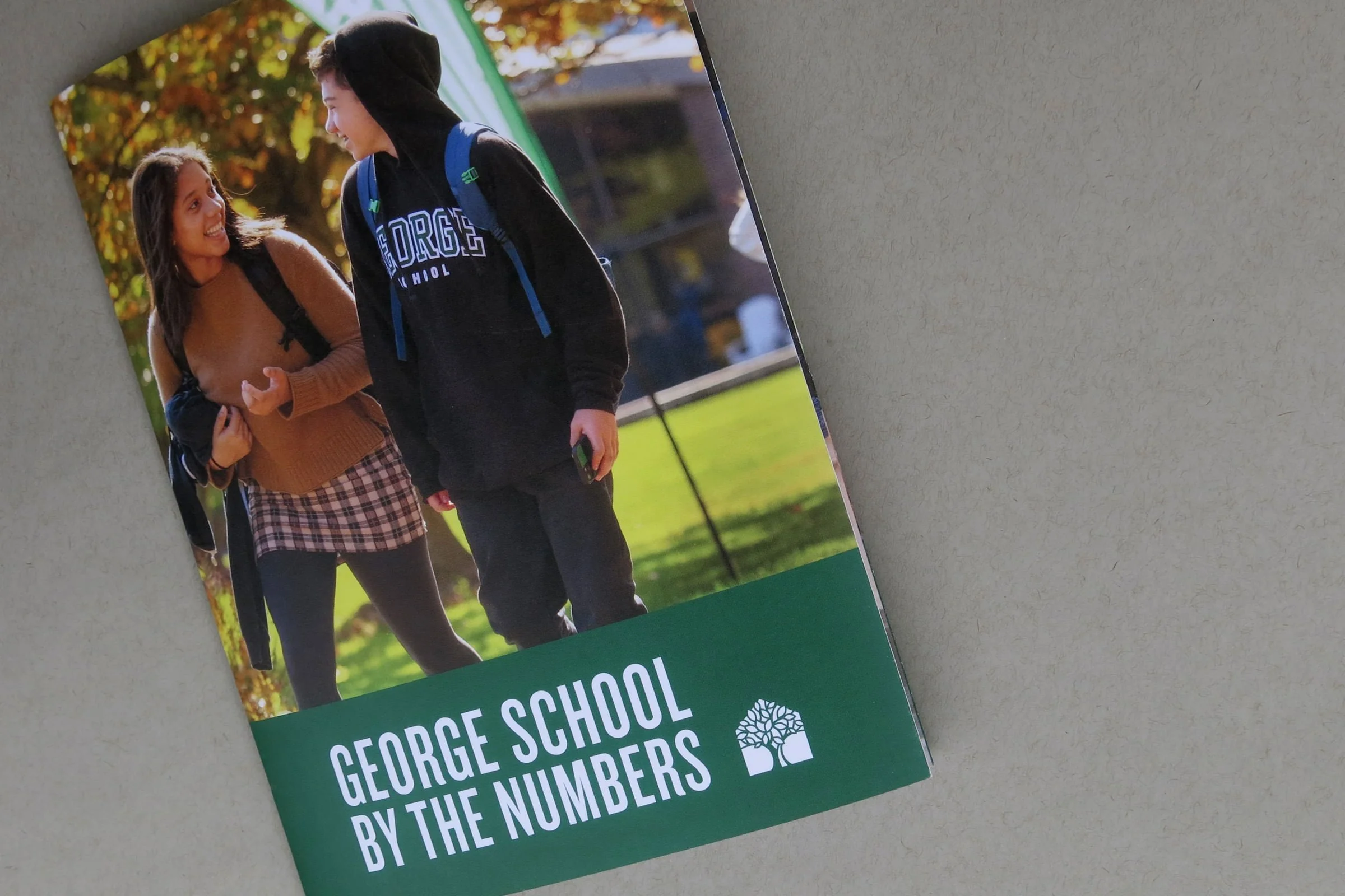 Cover of admission brochure for George School with students on cover.