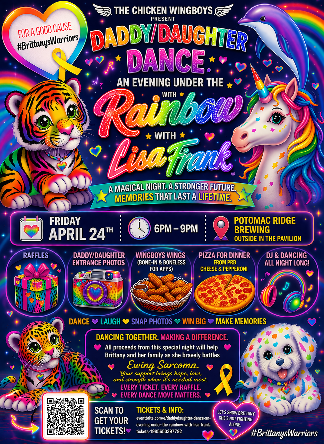 Daddy/Daughter Dance: An Evening Under the Rainbow (with Lisa Frank) for #BrittanysWarriors