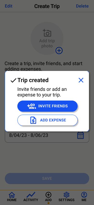 Create trip, Successful, Exit.png