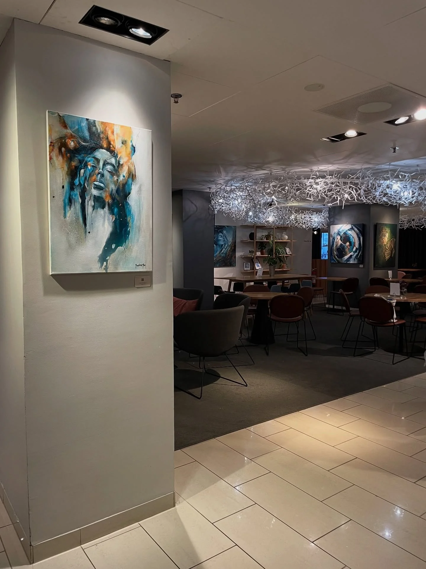 Reminder that my exhibition is open at Klaus K Hotel! 

Drop by any day, maybe grab a coffee (or tea.. a coffee maniac here 🙋🏽&zwj;♀️) and just enjoy the vibe ✨

#taiden&auml;yttely #taidemaalaus #artexhibition #artwork #artist #mixedmedia #artcoll