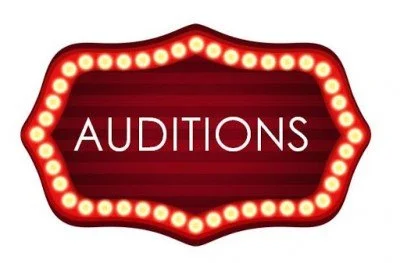 Red and white Auditions Graphic