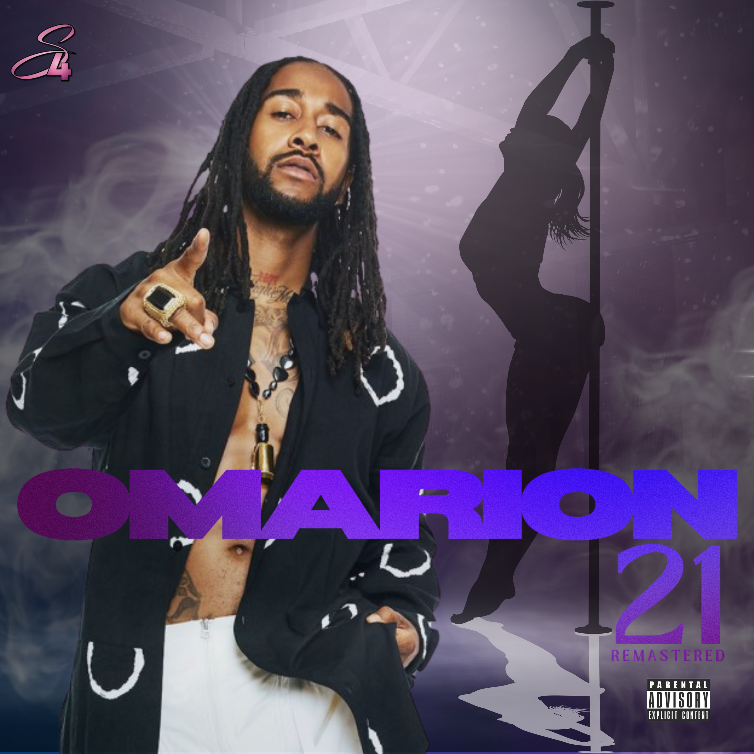 Album cover featuring a man with long dreadlocks, tattoos, and gold jewelry, standing next to a silhouette of a woman on a pole, with text indicating it is a remastered version of a music album.