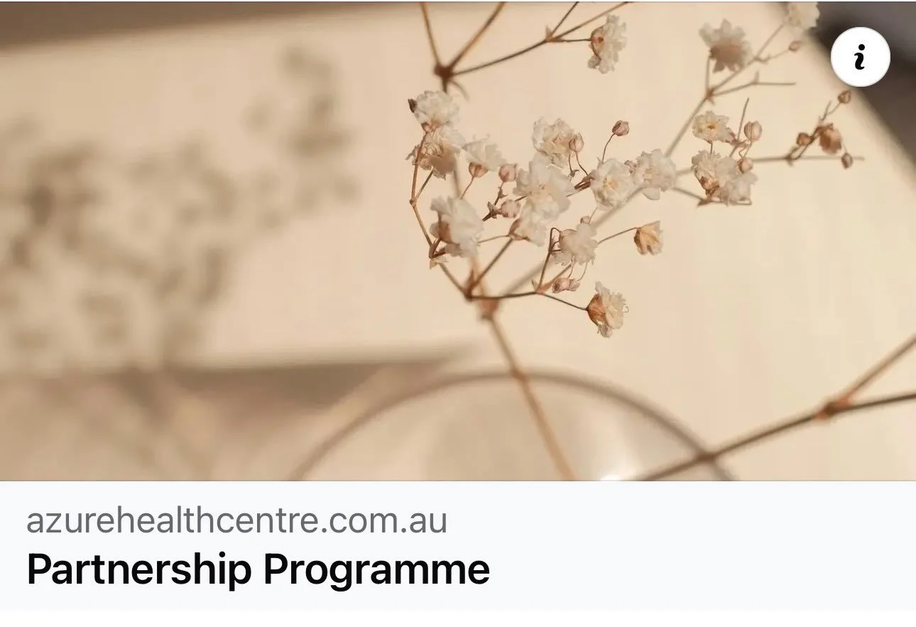 ✨ Introducing the AZURE Partnership Program ✨

At AZURE Health Centre, we believe great partnerships deserve to be recognised.

As our business continues to grow, we&rsquo;re excited to introduce the AZURE Partnership Program&mdash;a new initiative d