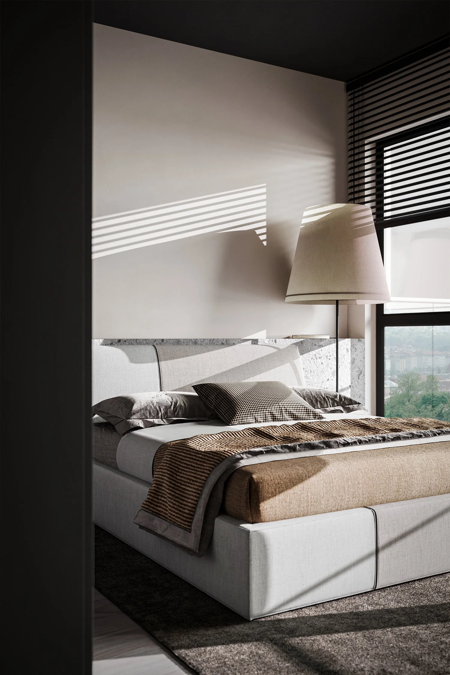 Projekt wnętrza w stylu minimalistycznym - biel, drewno. EMTE studio Bydgoszcz