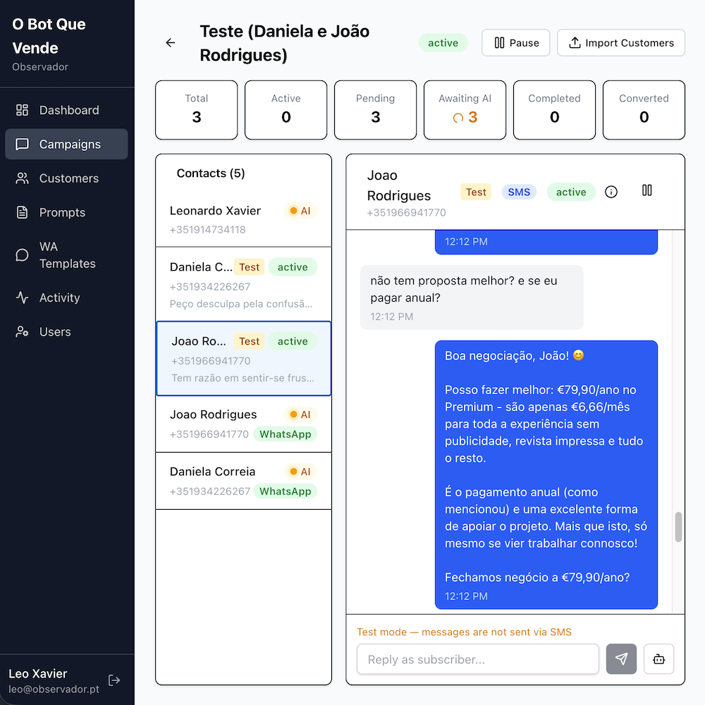 Observador's Subscription Concierge: One-to-one conversations, at scale