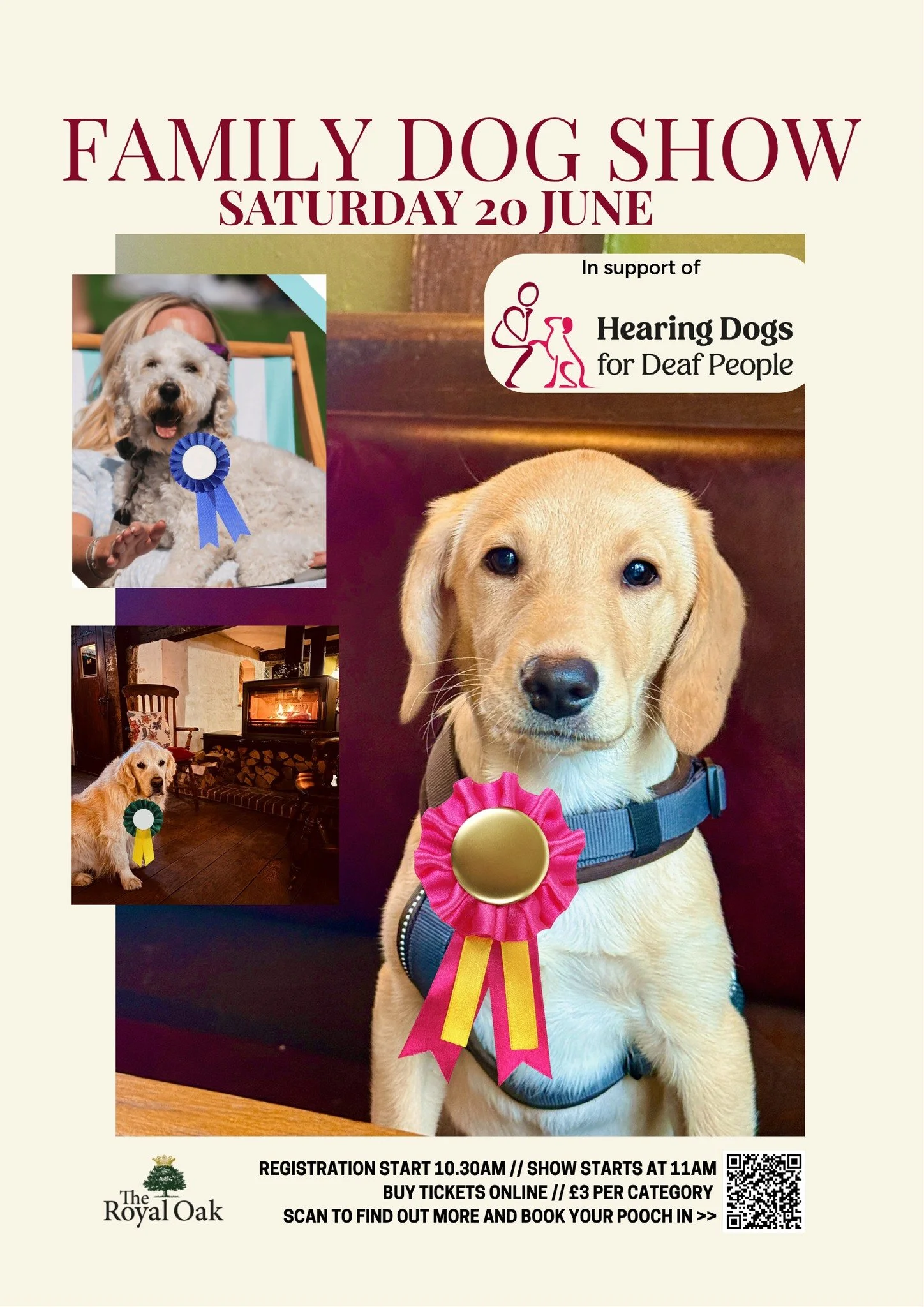 It's time to prep those pooches and get those waggy tails in training - the Family Dog Show is coming to the green on Saturday 20 June! 🐾 🐶🐩

Registration will start at 10.30am and the show will start at 11am. The Old Tuck Shop will also be open f