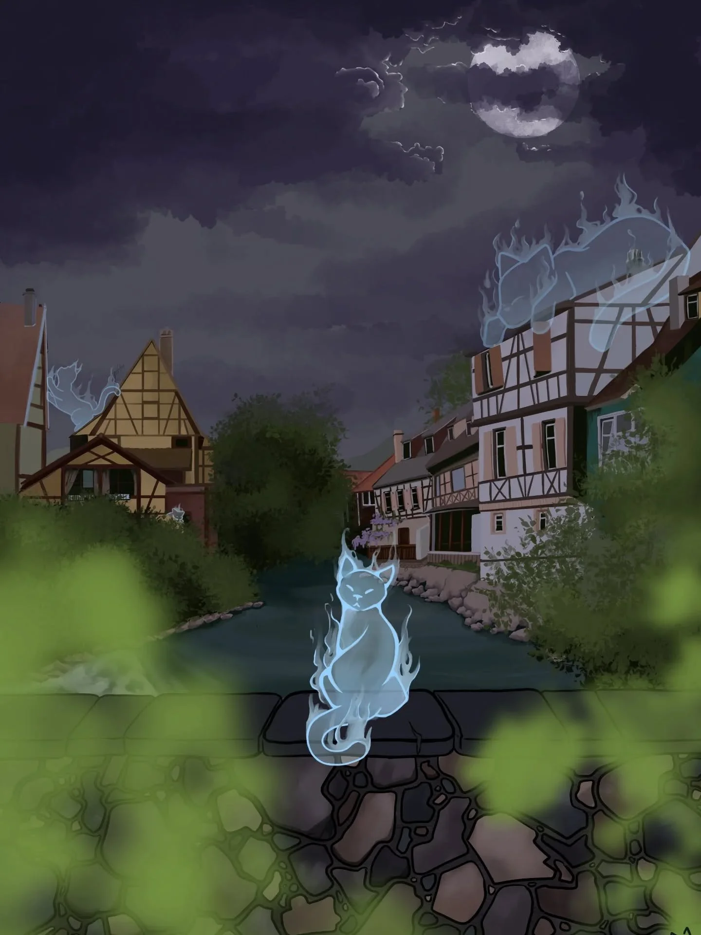 Not longer a WIP! I'm not completely in love with the piece, but! I have to sent it to the printer if I want the prints for the market on time! I think I could do better on some aspects, but it was a joy to make! 

Prints of it are available on the a