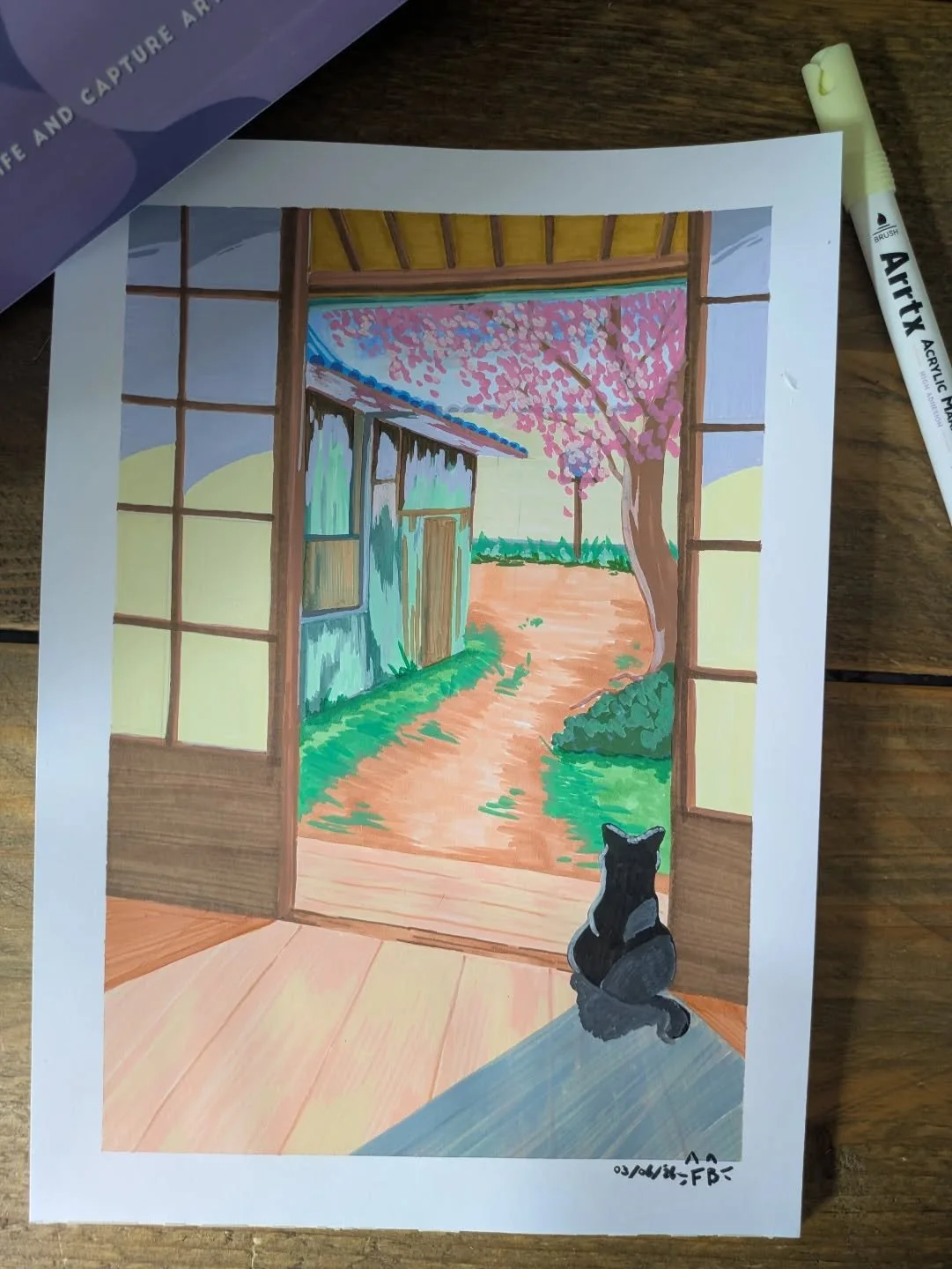 I tried my hand on some traditional today. Ohuhu markers and Arrtx acrylic markers. I was heavily inspired by a composition I saw on the internet. 

I'm not in love with it yet, but I loved the process! What do you think? 

~Furenshi~