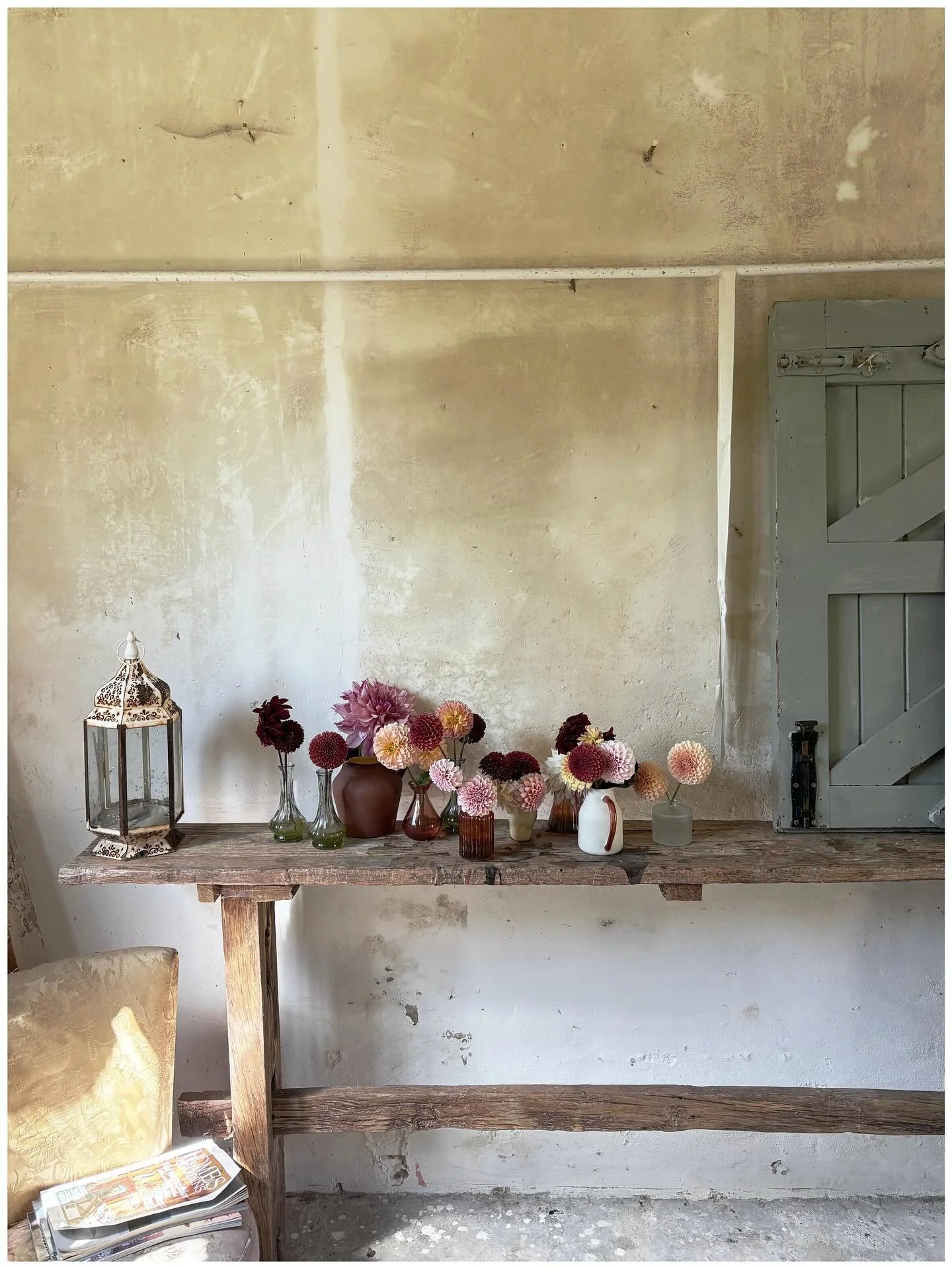 Studio is ready for the late summer/ autumn wedding season. Bringing the outside in for endless colour inspiration and ensuring my workspace reflects the beauty of the briefs I&rsquo;m lucky enough to be working on 🪴