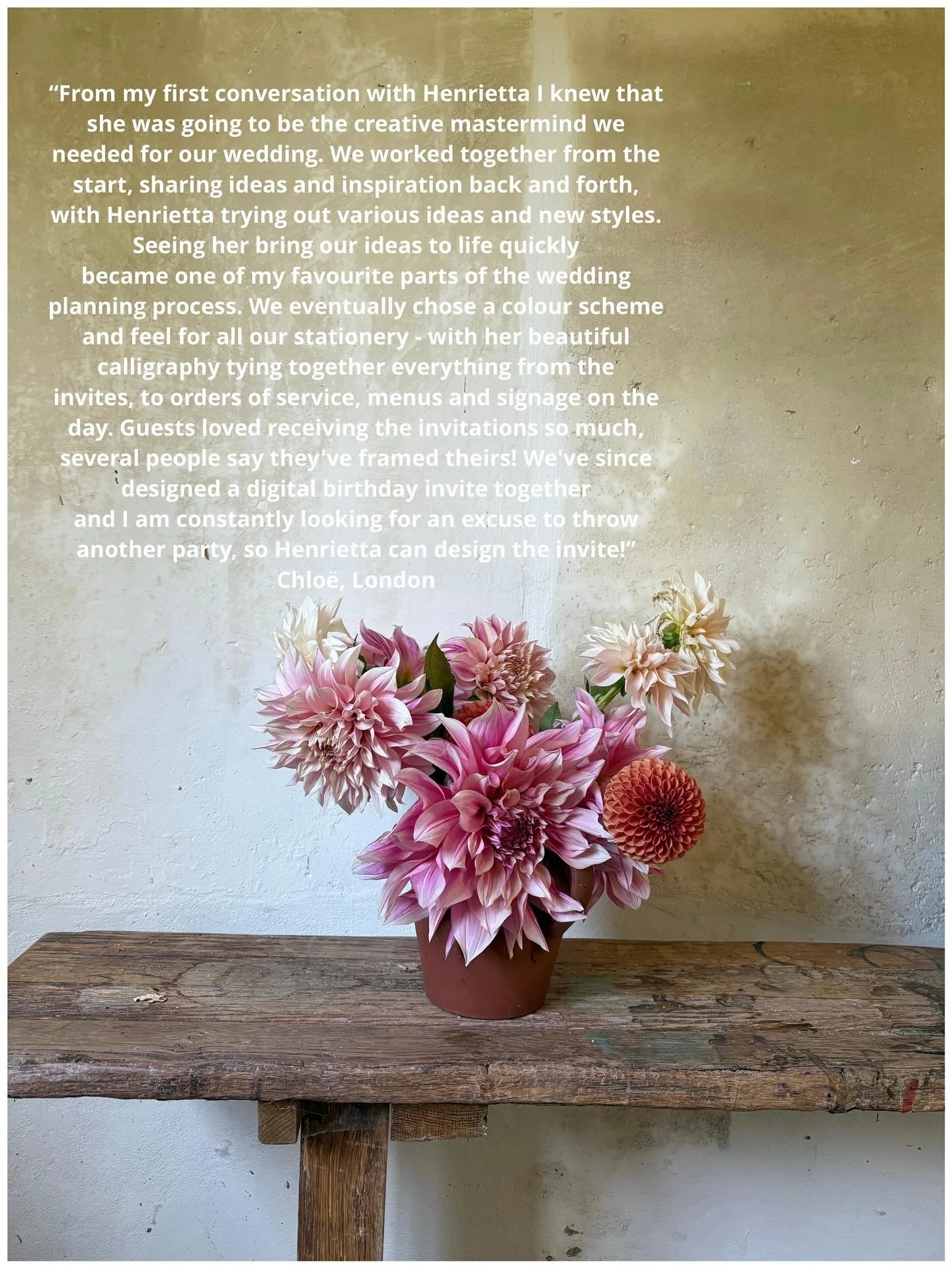 Kind words from a very lovely client. The absolute beating heart of my business is these relationships that build from an initial consultation to an immersive and bespoke experience for both them and me. ✍🏻
Thank you @celburrows for trusting me. 

#