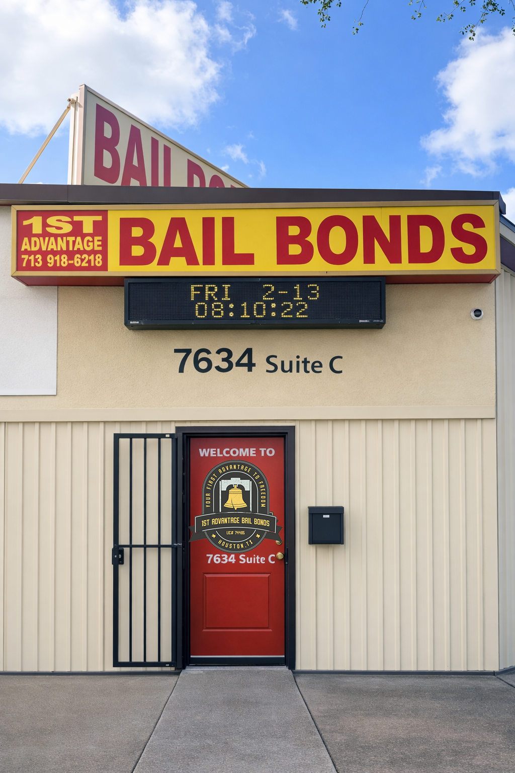 1st advantage bail bonds office front houston texas