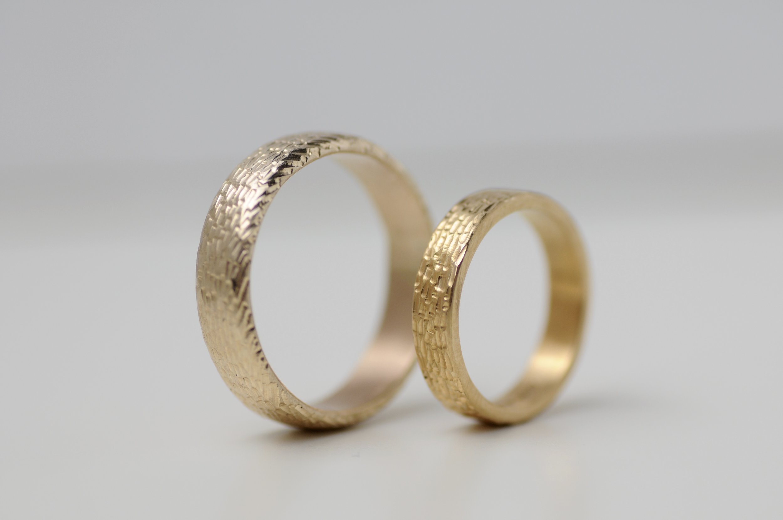 Rustic wedding ring set – Gilleri Jewel
