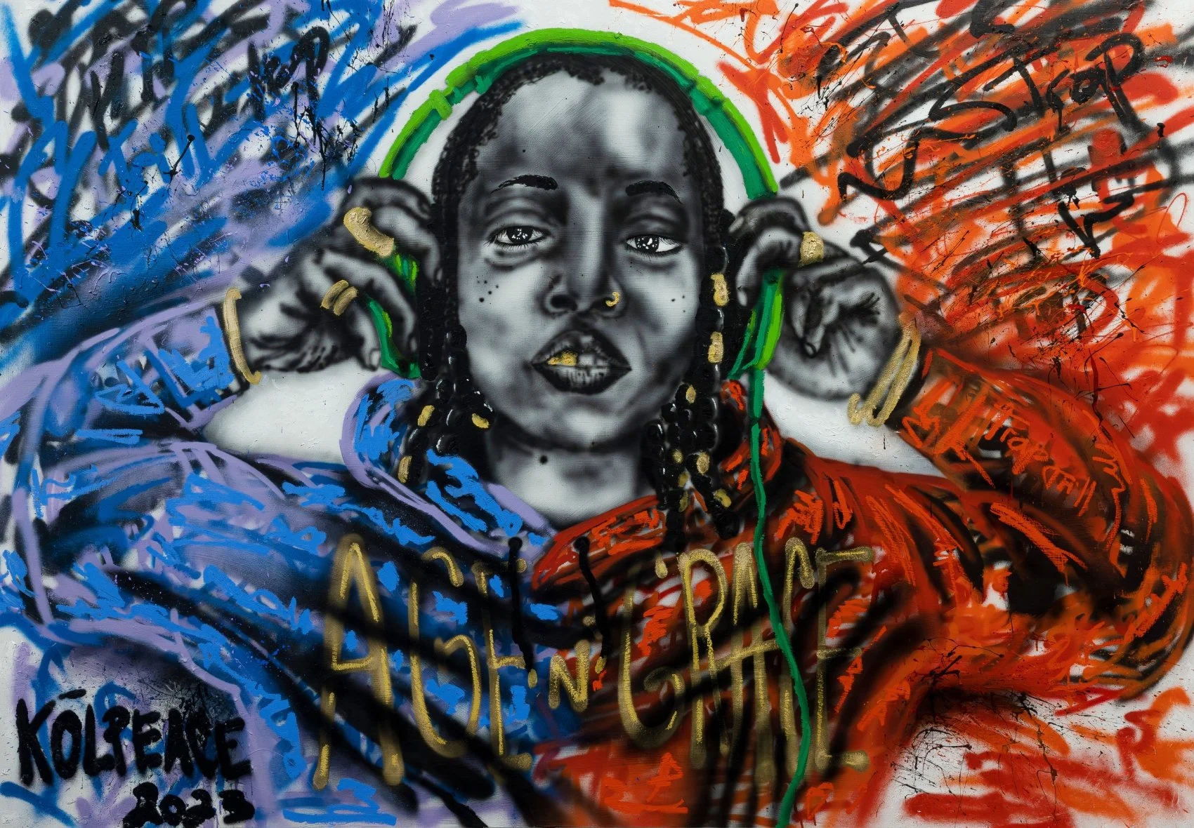 “Hard N da Paint” , June 2023
Acrylic, oil,  spray paint on stretched canvas 
Size : ( 60 x 80 x 3 cm ) , overall 
Studio Work 
