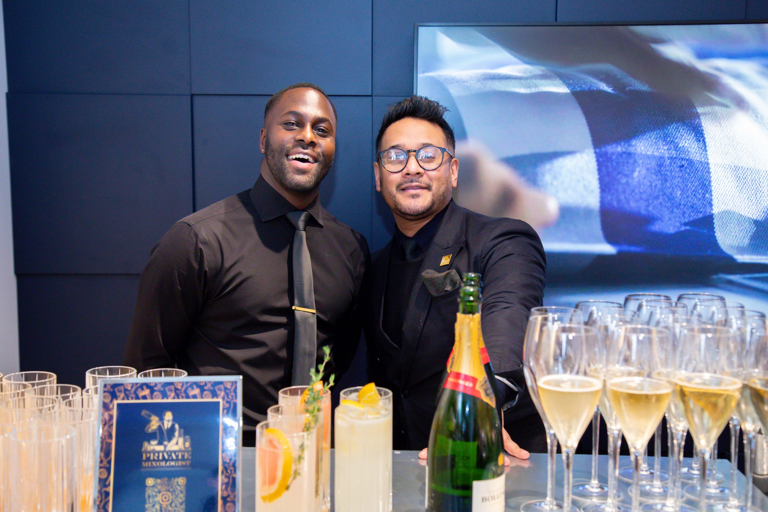 Bespoke cocktail bar for corporate events creating memorable brand experience.