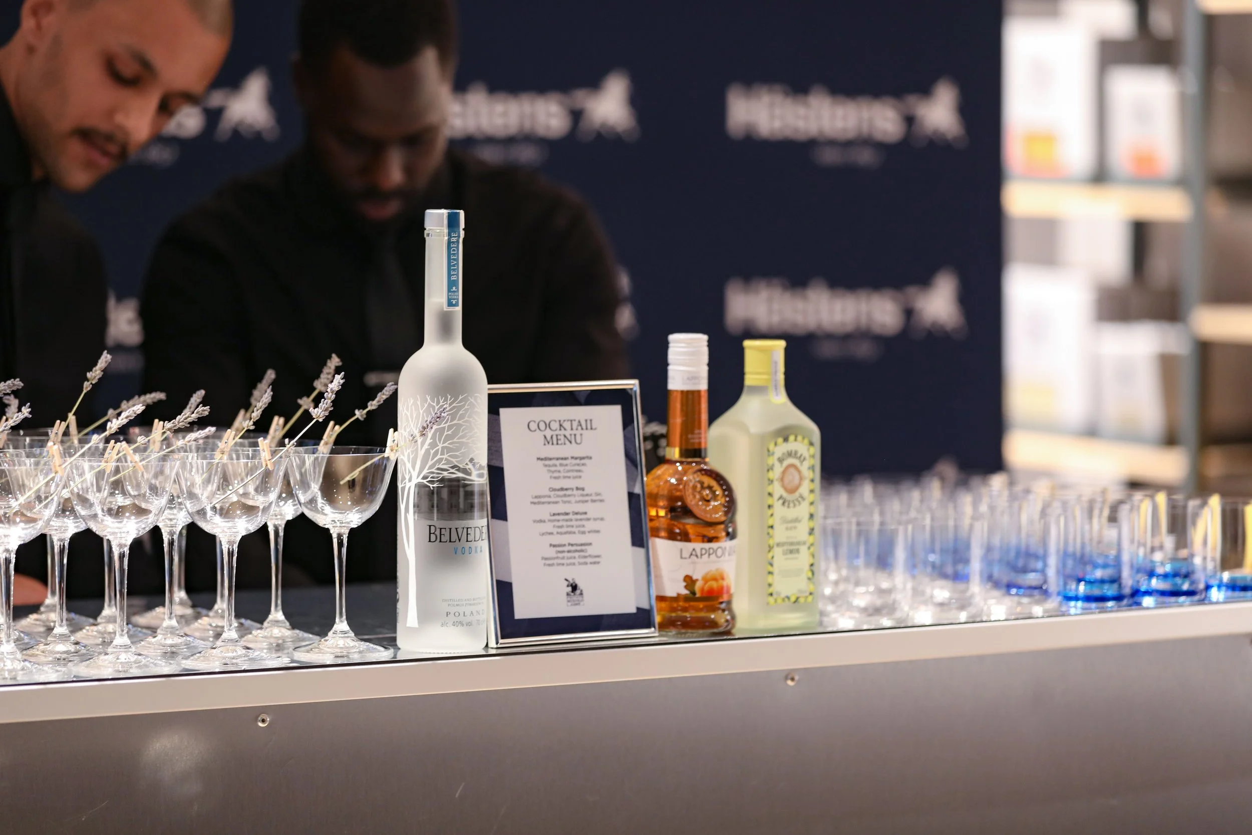 Luxury brand launch event with bespoke cocktail bar and corporate mixologist in London.