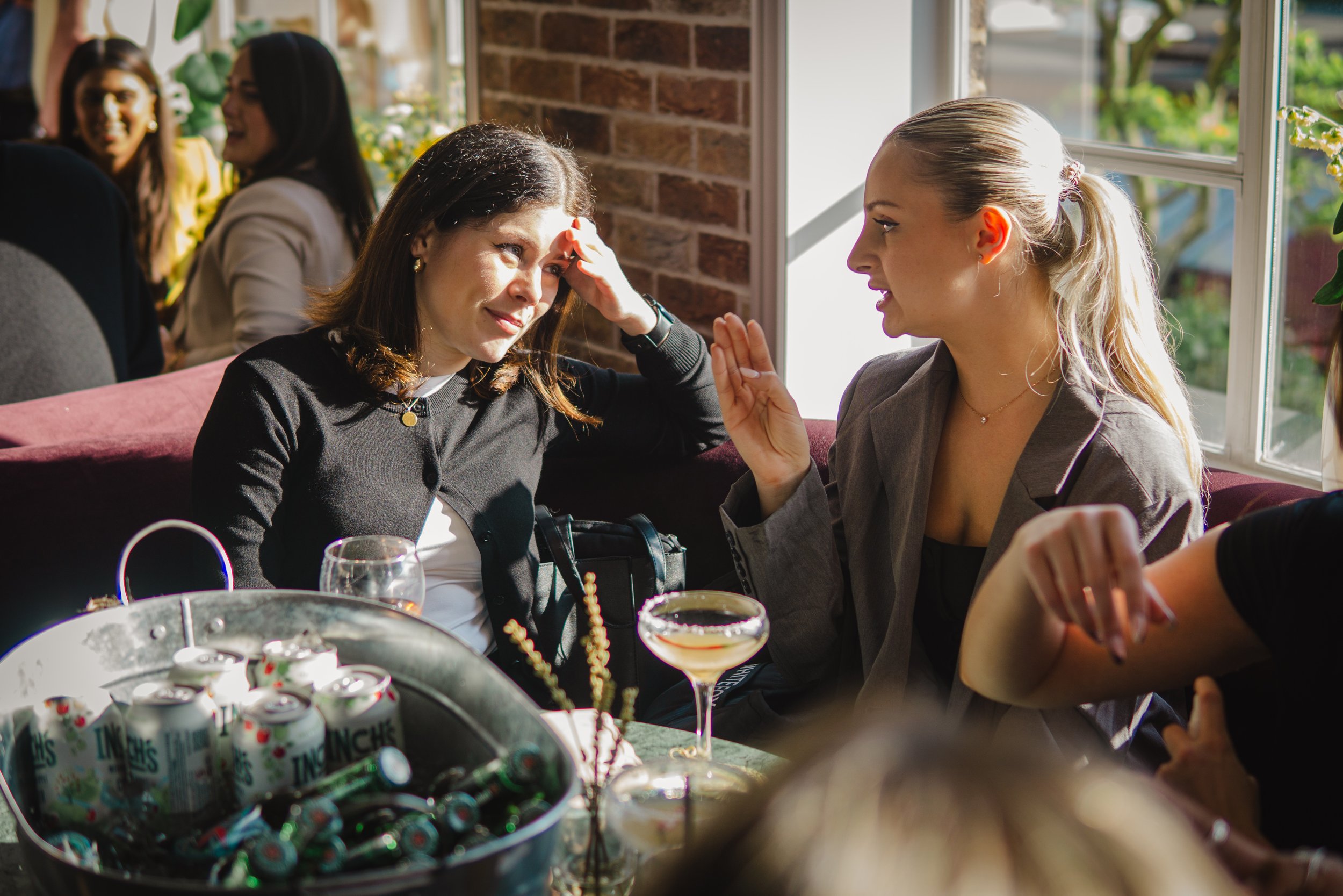 Corporate cocktail bar hire creating a relaxed and professional networking atmosphere in London.