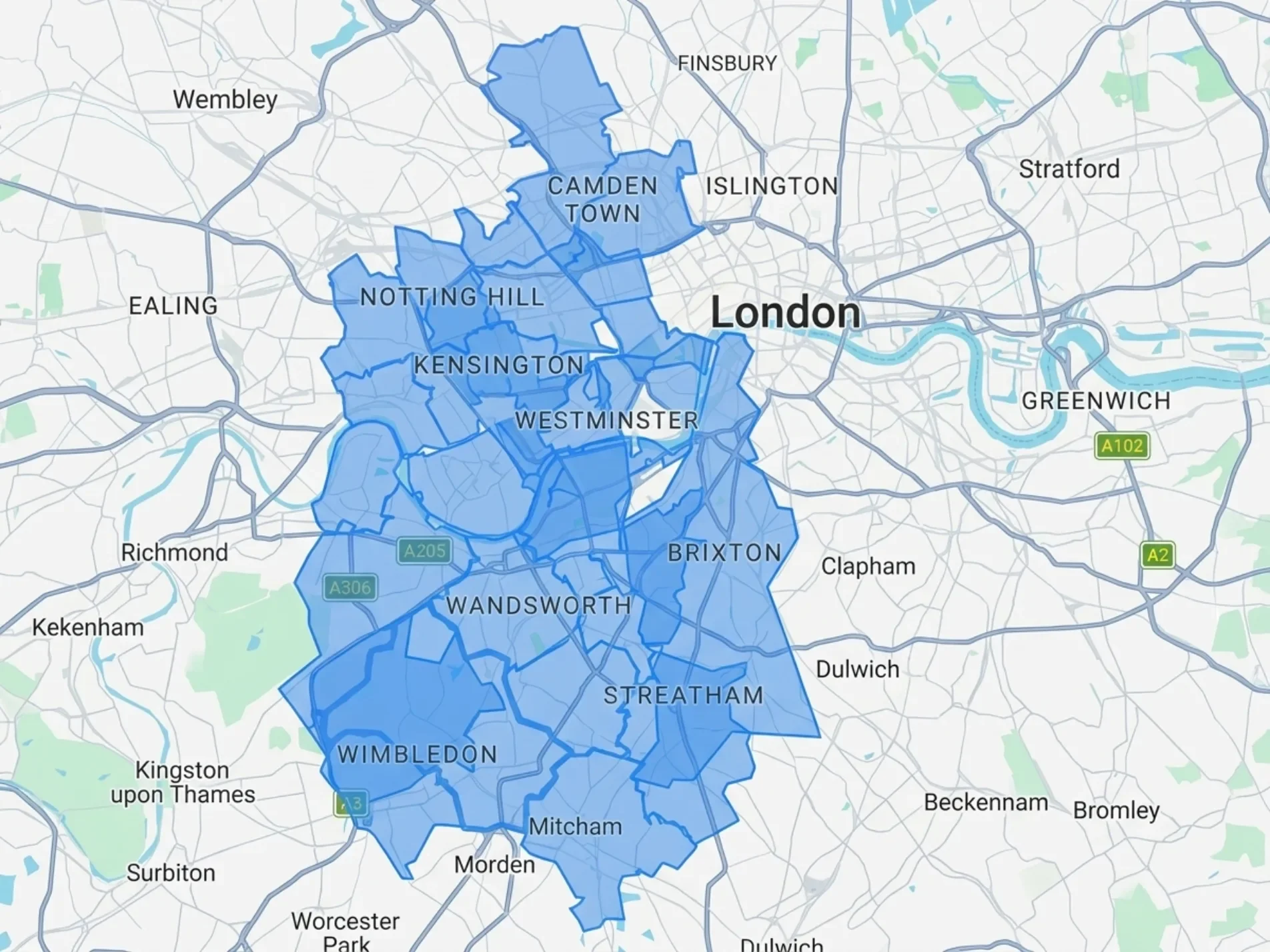 Areas We Serve  in London