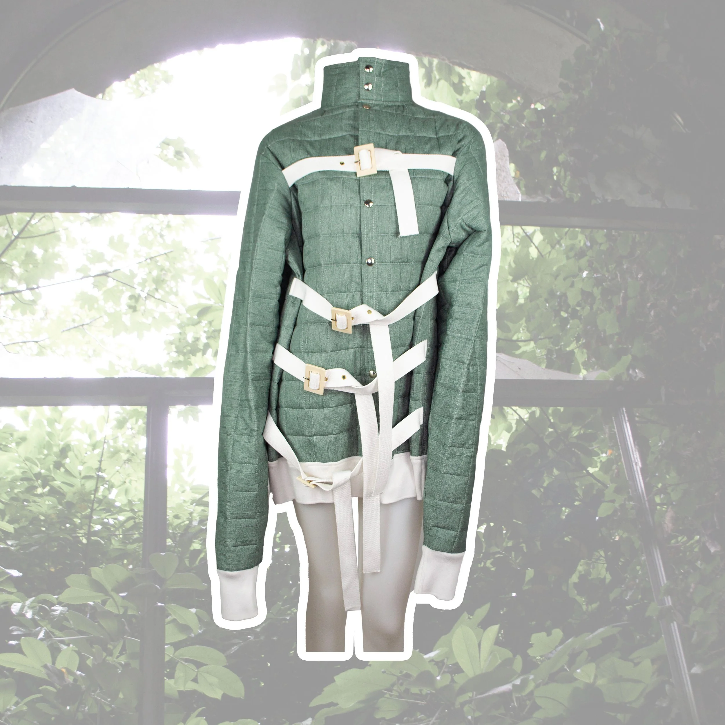 "Padded For Safety" Green Bomber Jacket