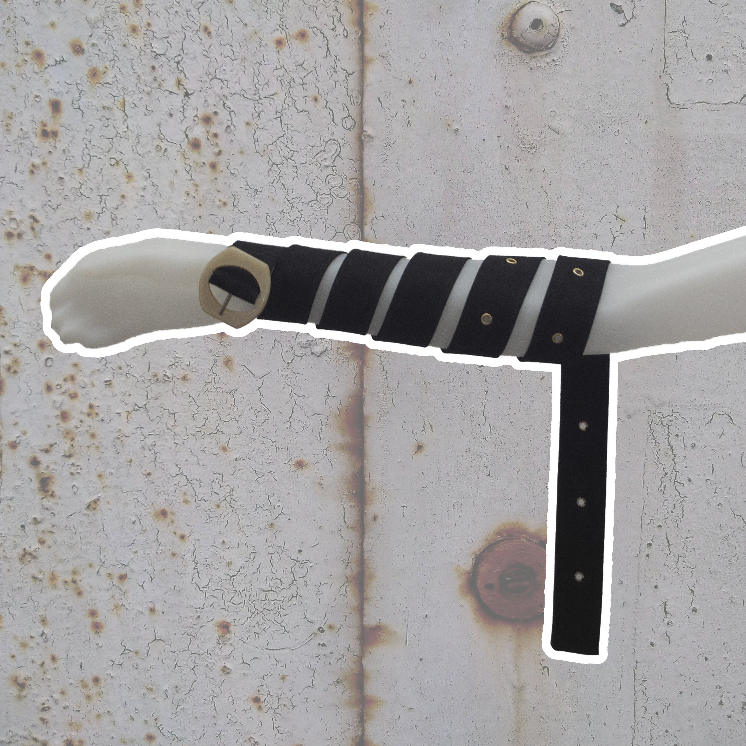 "Restraints" Belt - Beige on black
