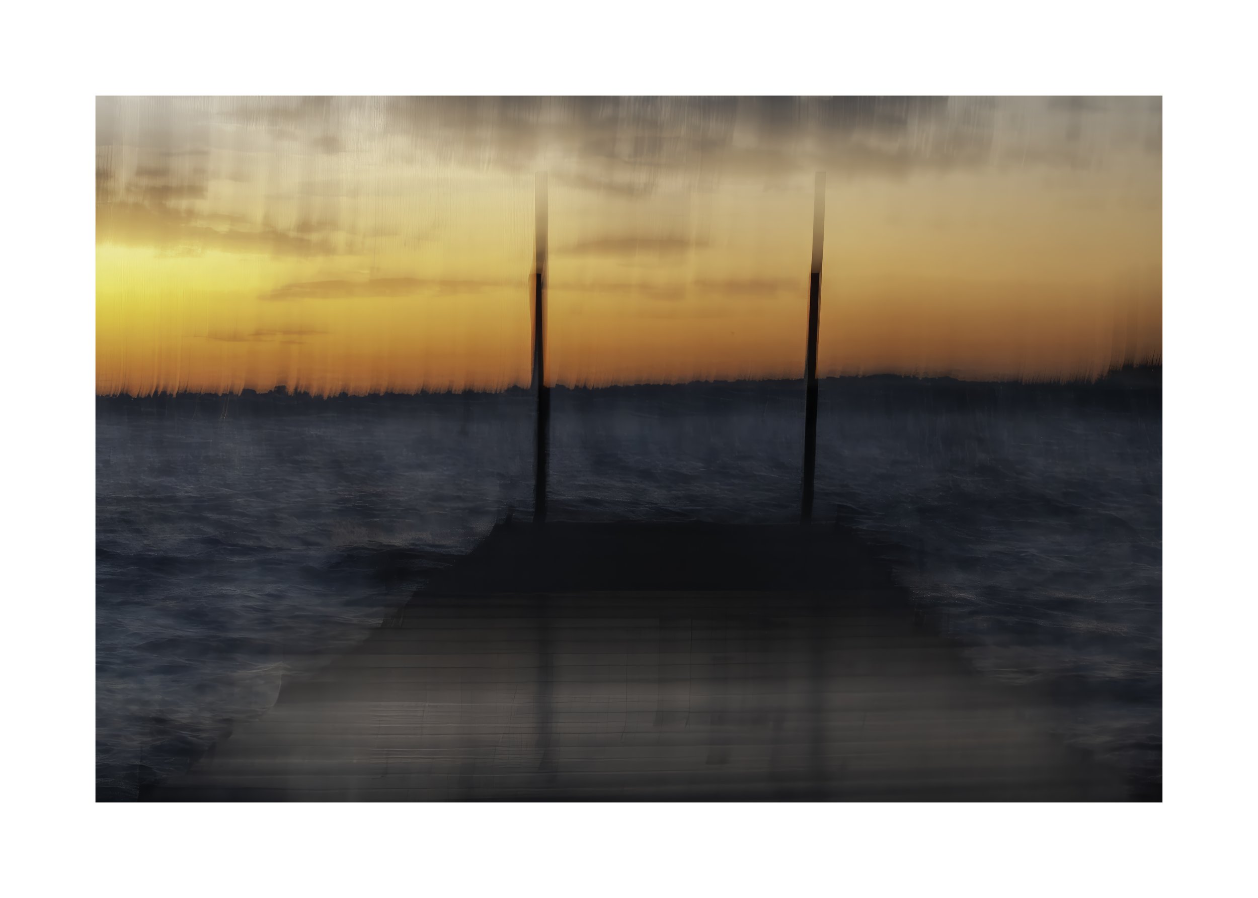 Dock in Storm Abstract